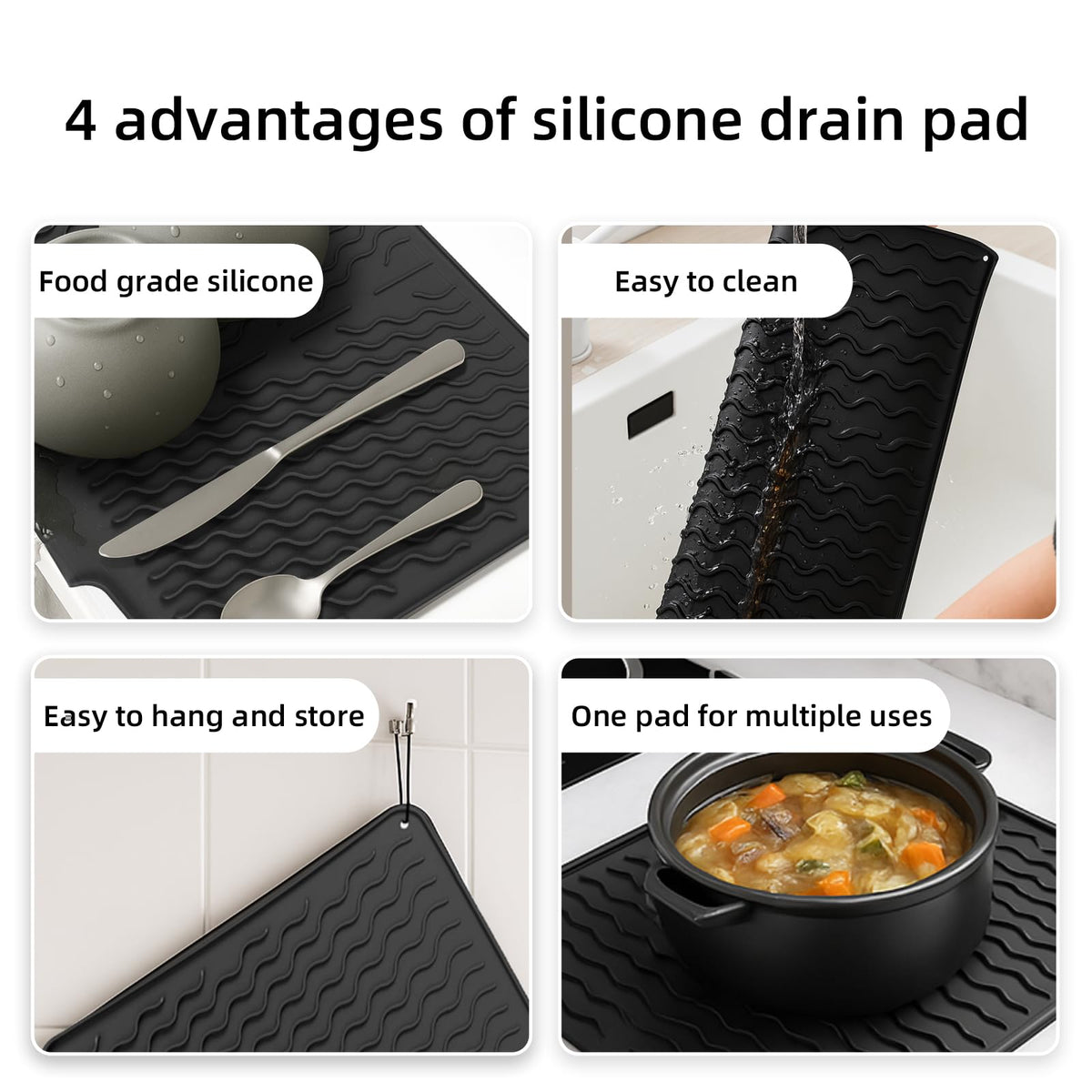 Dish drying mats for kitchen counter