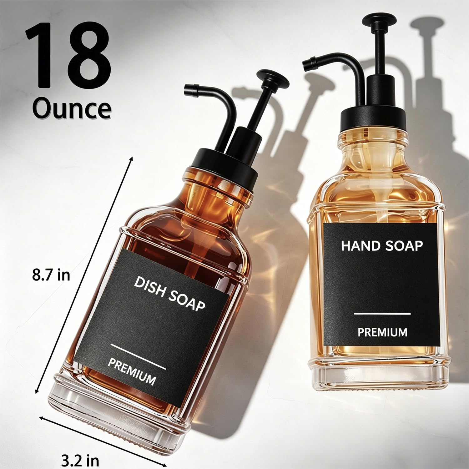 Dish Soap Dispenser for Kitchen (2 Count)