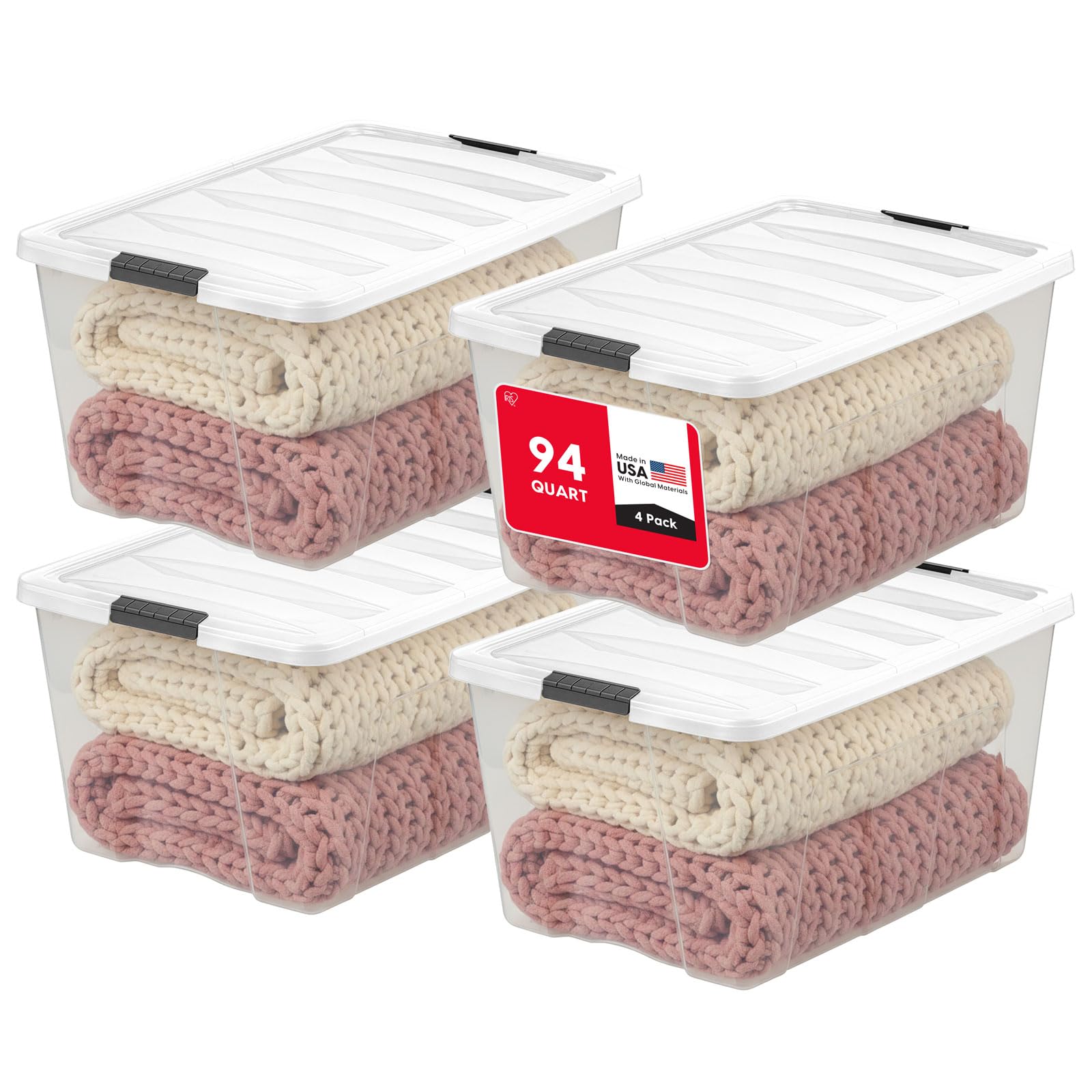 94 Qt Storage Bins with Lids (4 Count)
