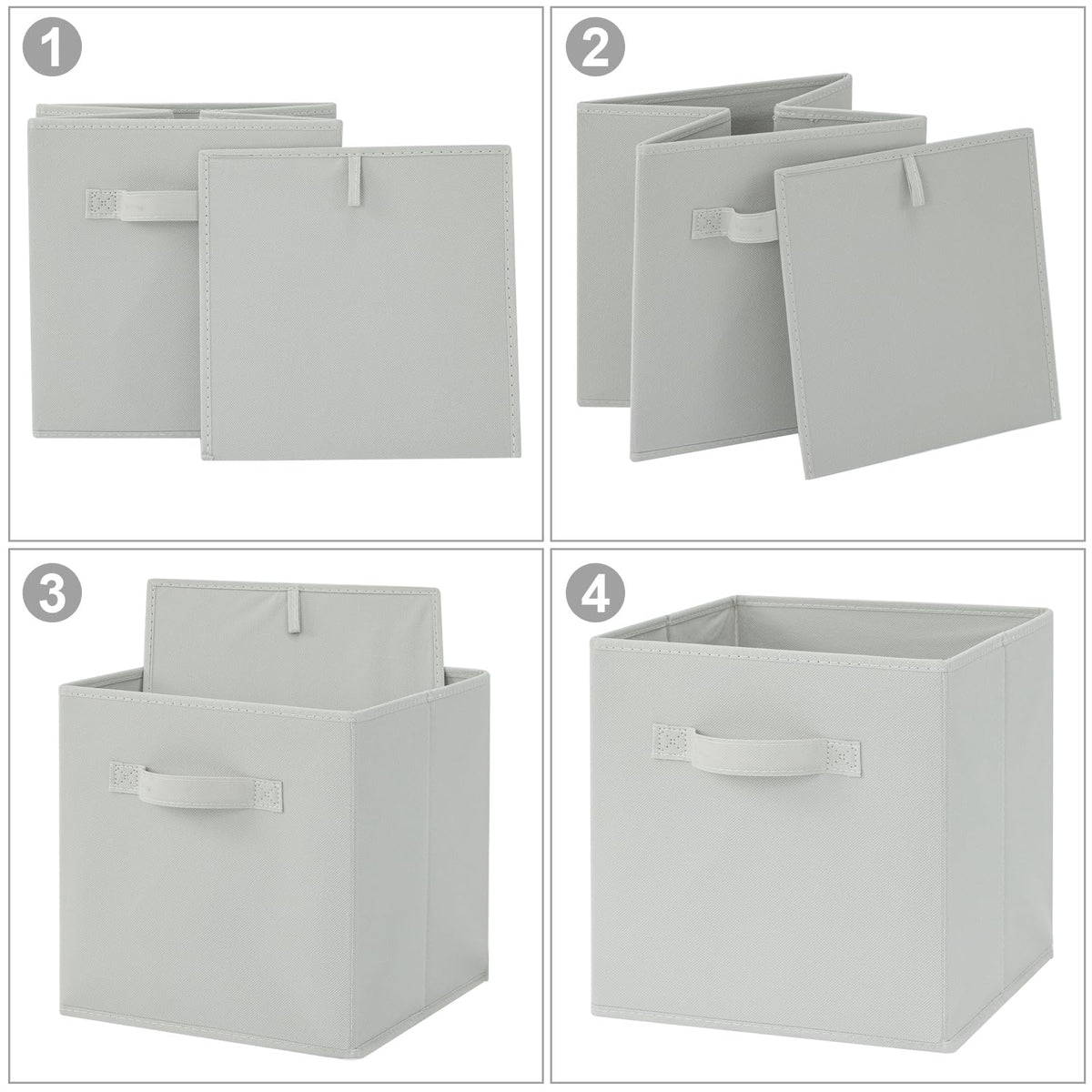 Fabric Storage Bins 6 Pack Fun Colored Durable Storage Cubes with Handles Foldable Cube Baskets for Home (6 Count)