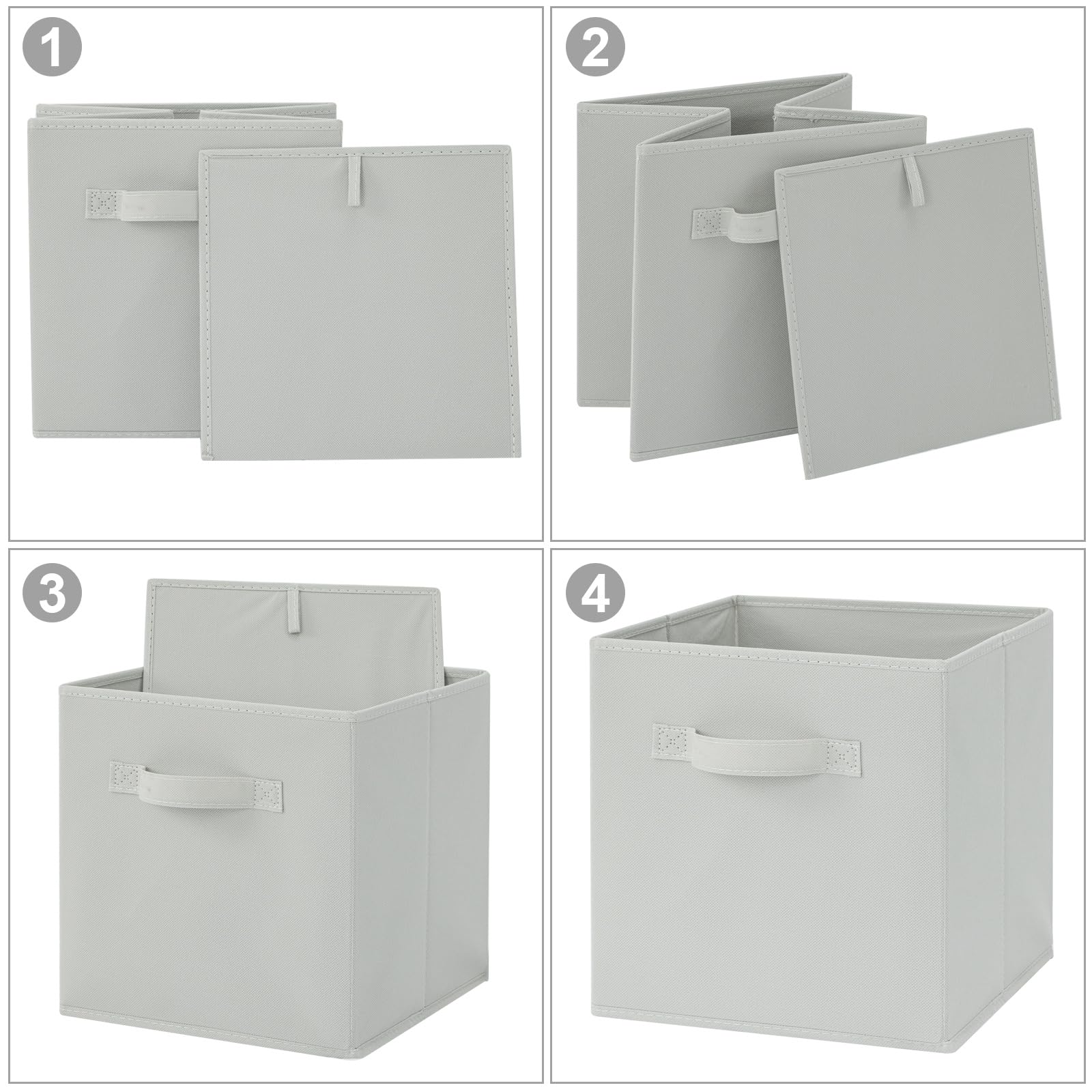 Fabric Storage Bins 6 Pack Fun Colored Durable Storage Cubes with Handles Foldable Cube Baskets for Home (6 Count)