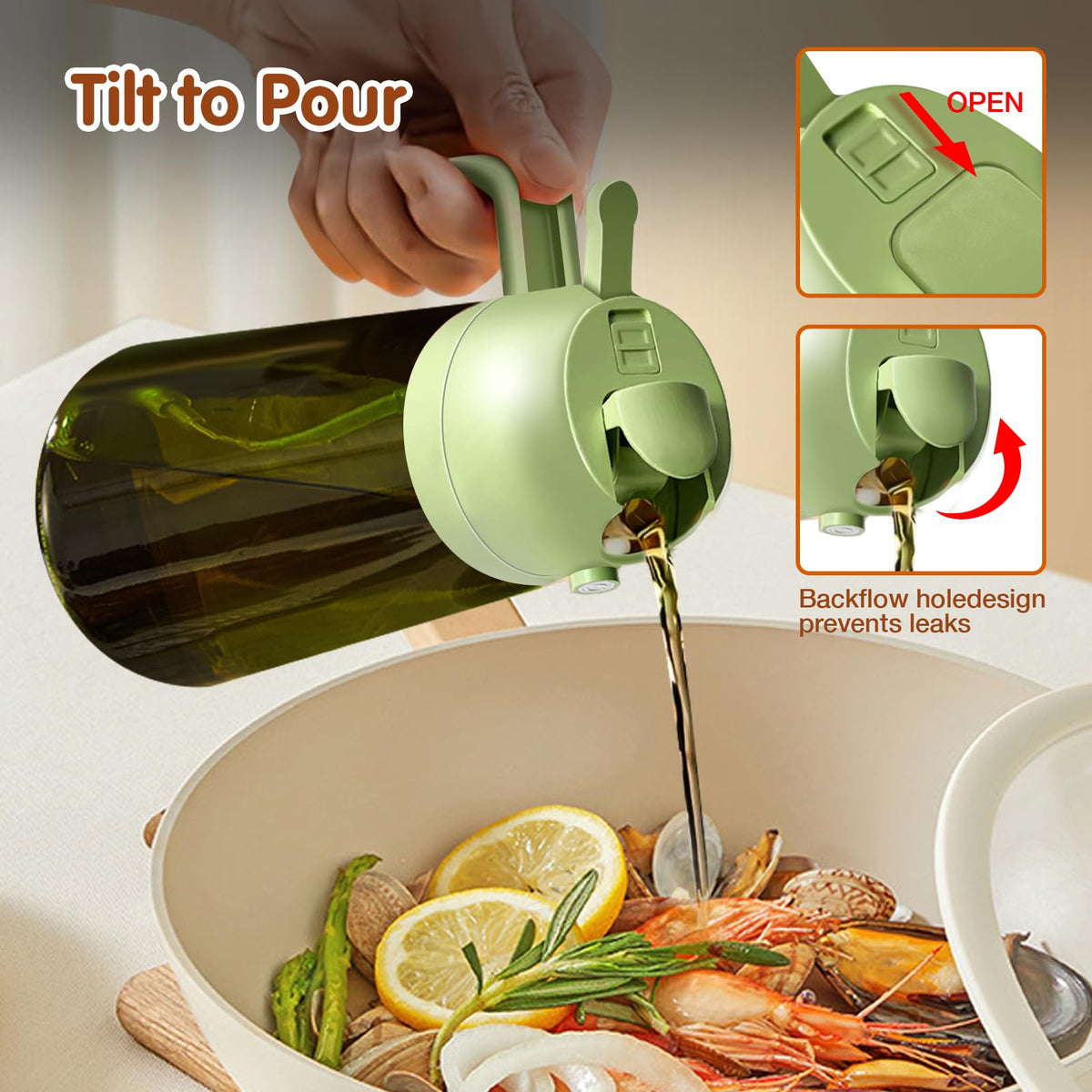 16oz 470ml Light Blocking Oil Sprayer for Cooking with Stickers