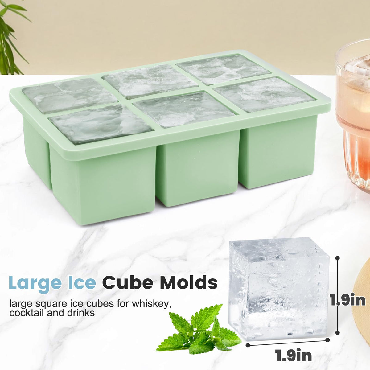 Large Silicone Ice Cube Tray 3Pack (3 Count)