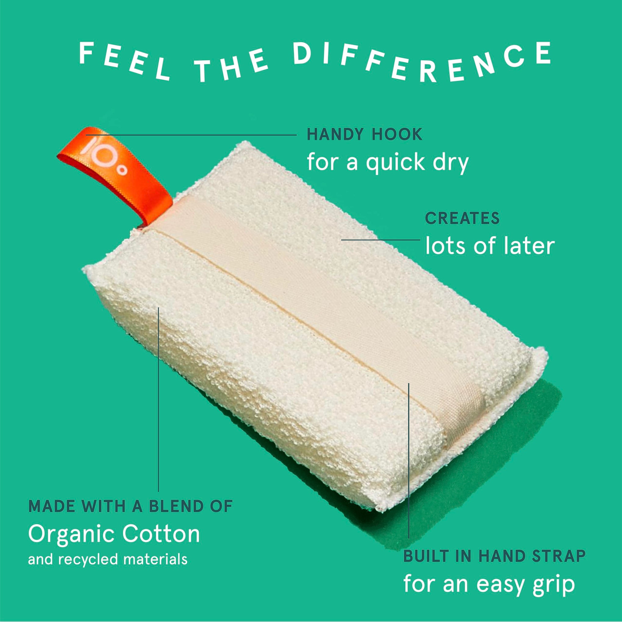 Organic Cotton Large Exfoliating Body Scrubber (3 Count)