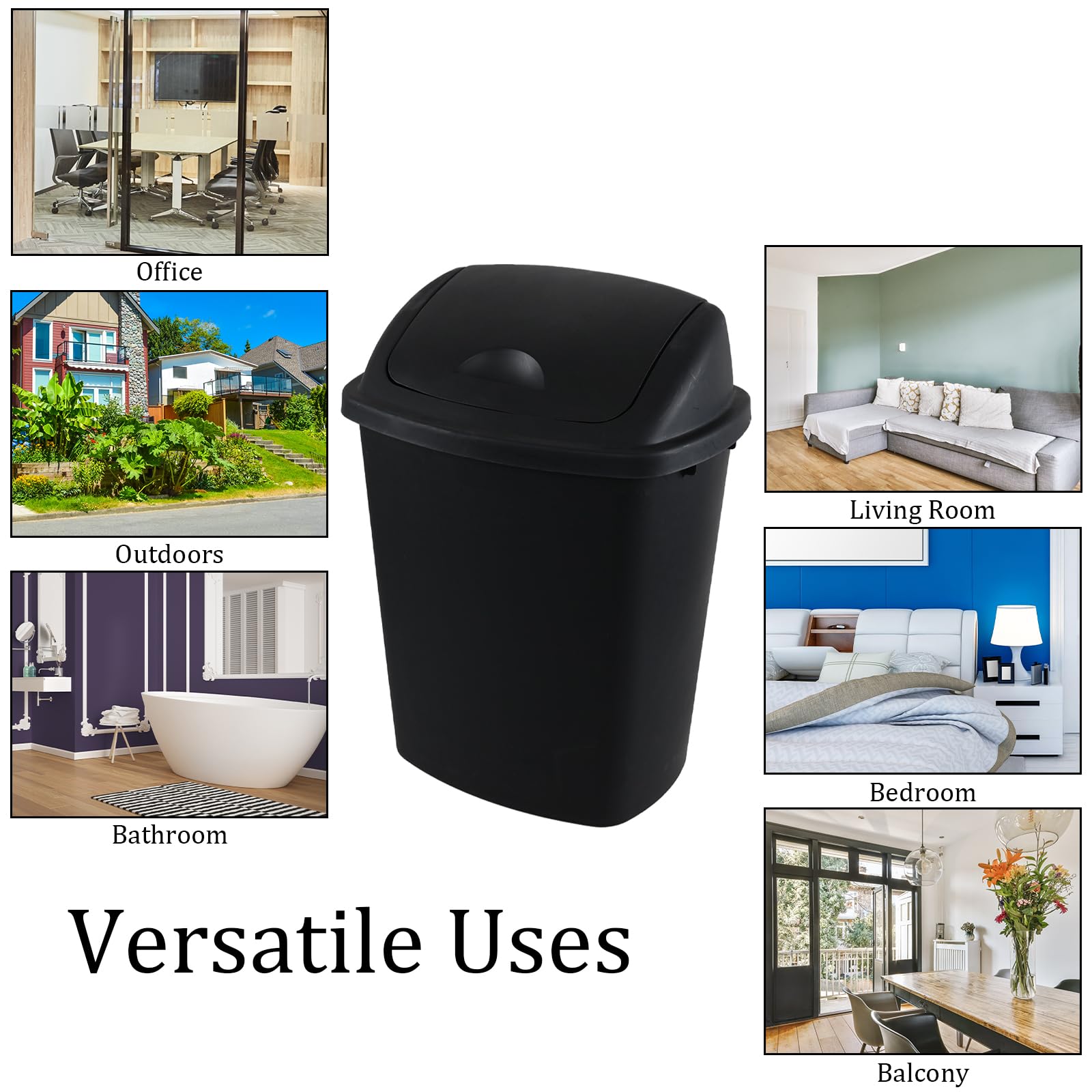 4 Pack 11 Gallon Swing Top Trash Can (4 Count)