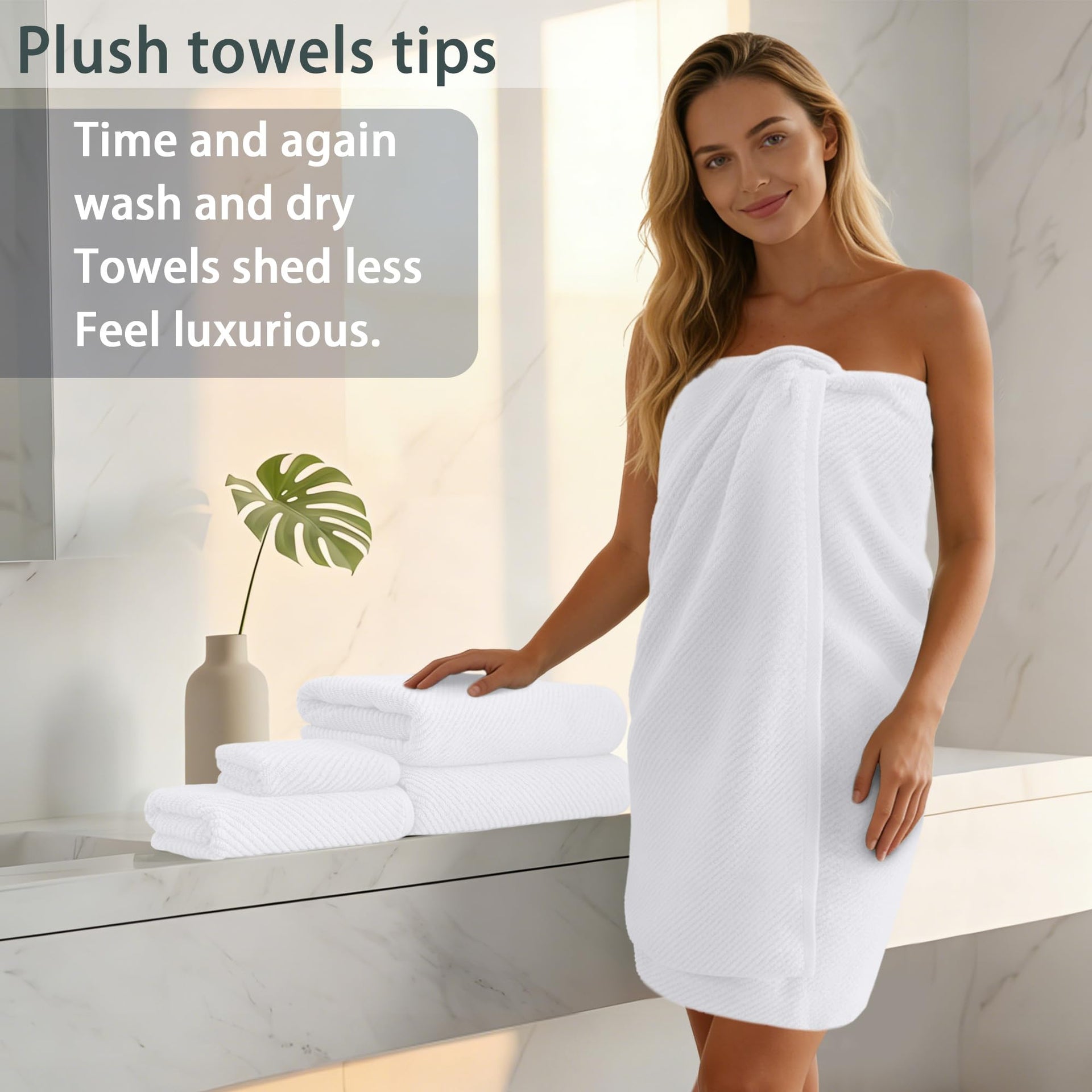 White Bath Towels 4PC (4 Count)