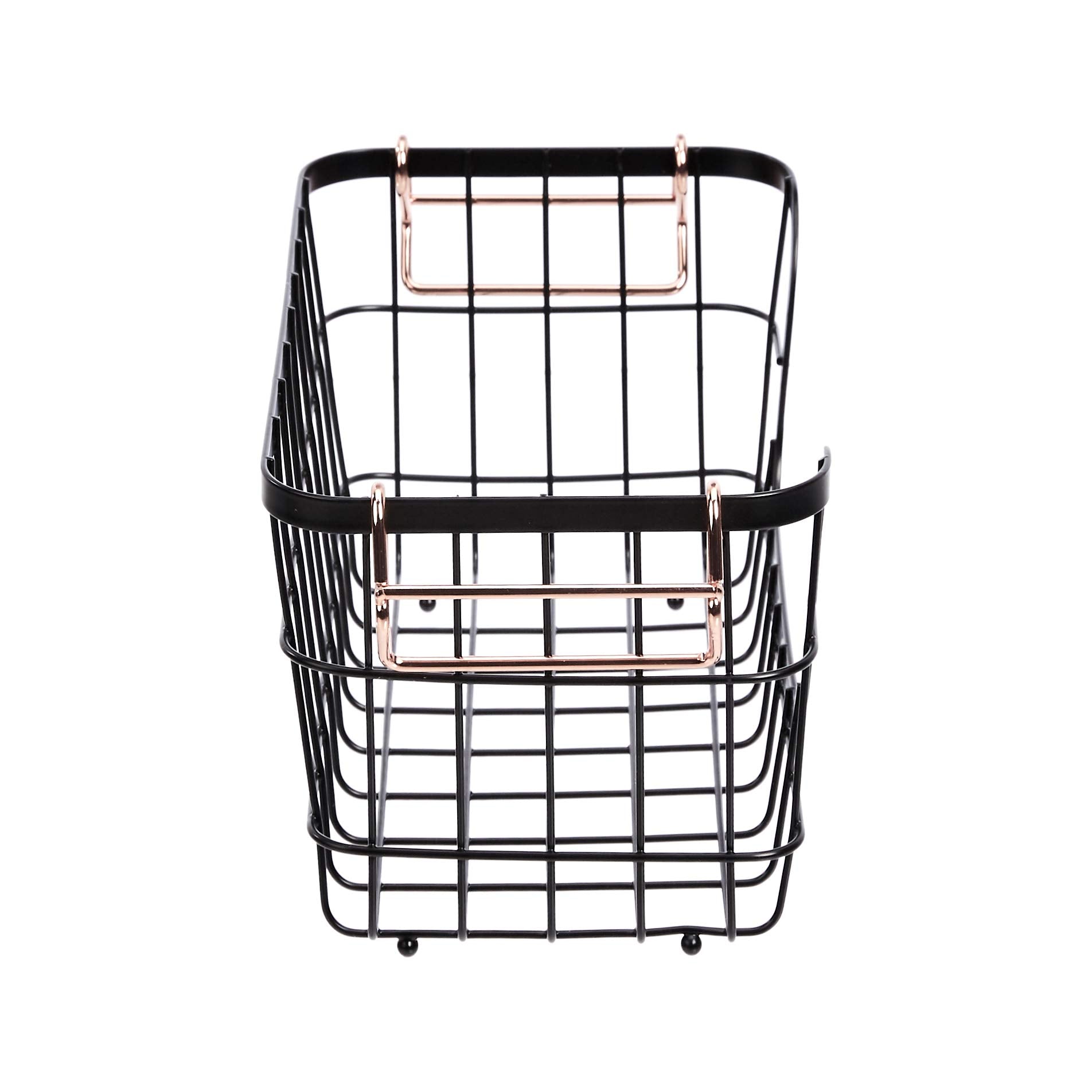 Stackable Metal Wire Rectangular Storage Baskets for Kitchen (2 Count)