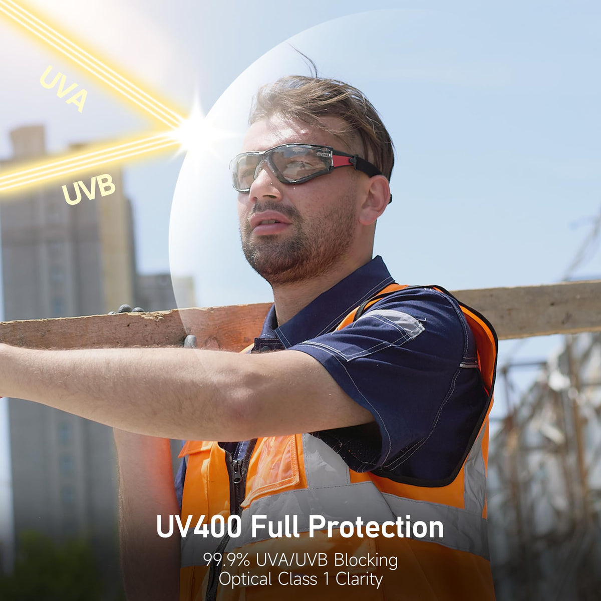 Safety Glasses Anti Fog Scratch Resistant ANSI Z87.1 CE Protective Eyewear with Foam Gasket Adjustable Strap