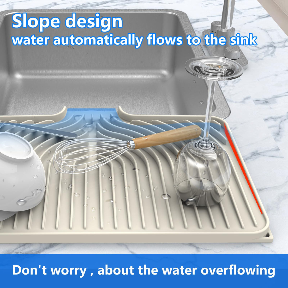 Dish drying mats for kitchen counter