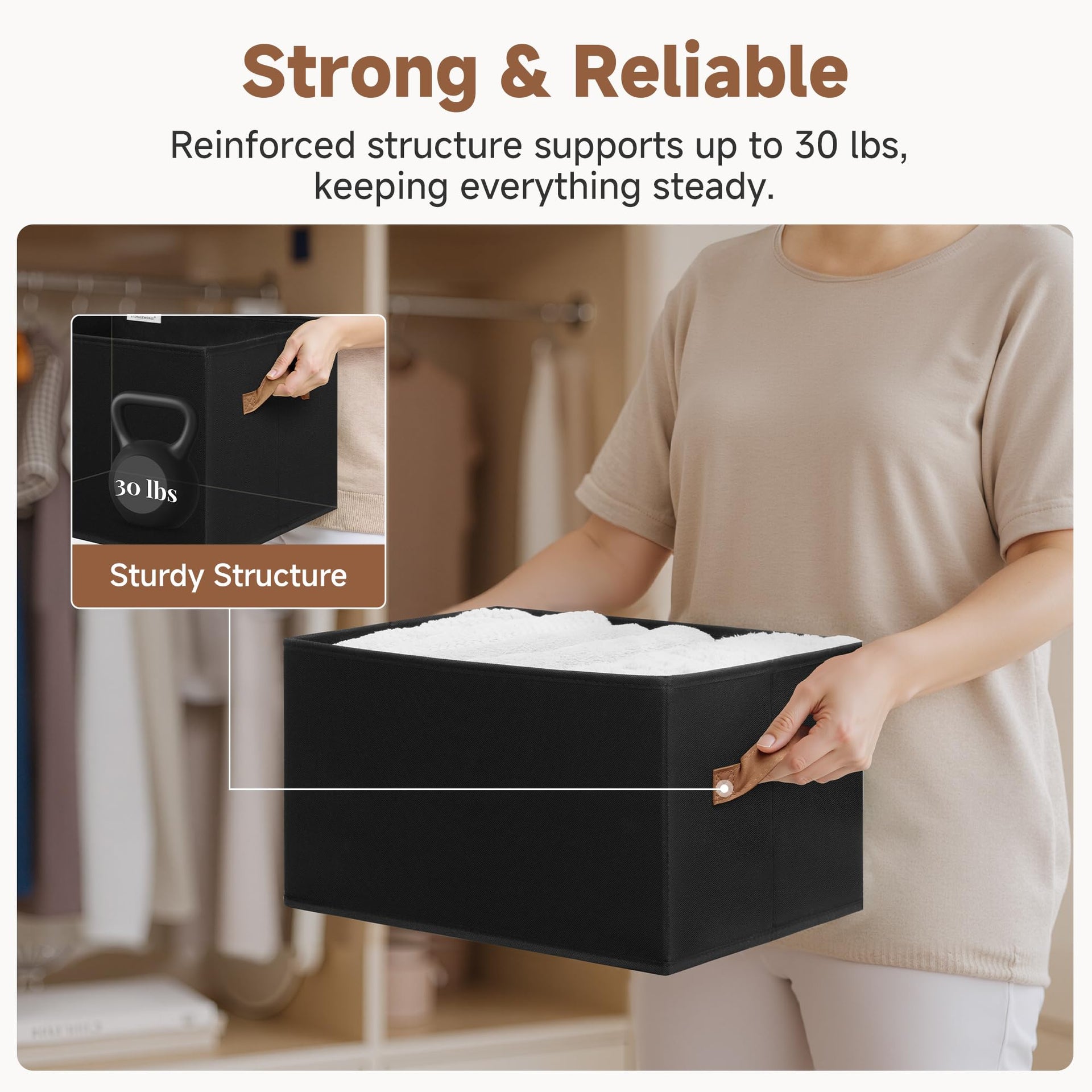 Closet Storage Bins (3 Count)