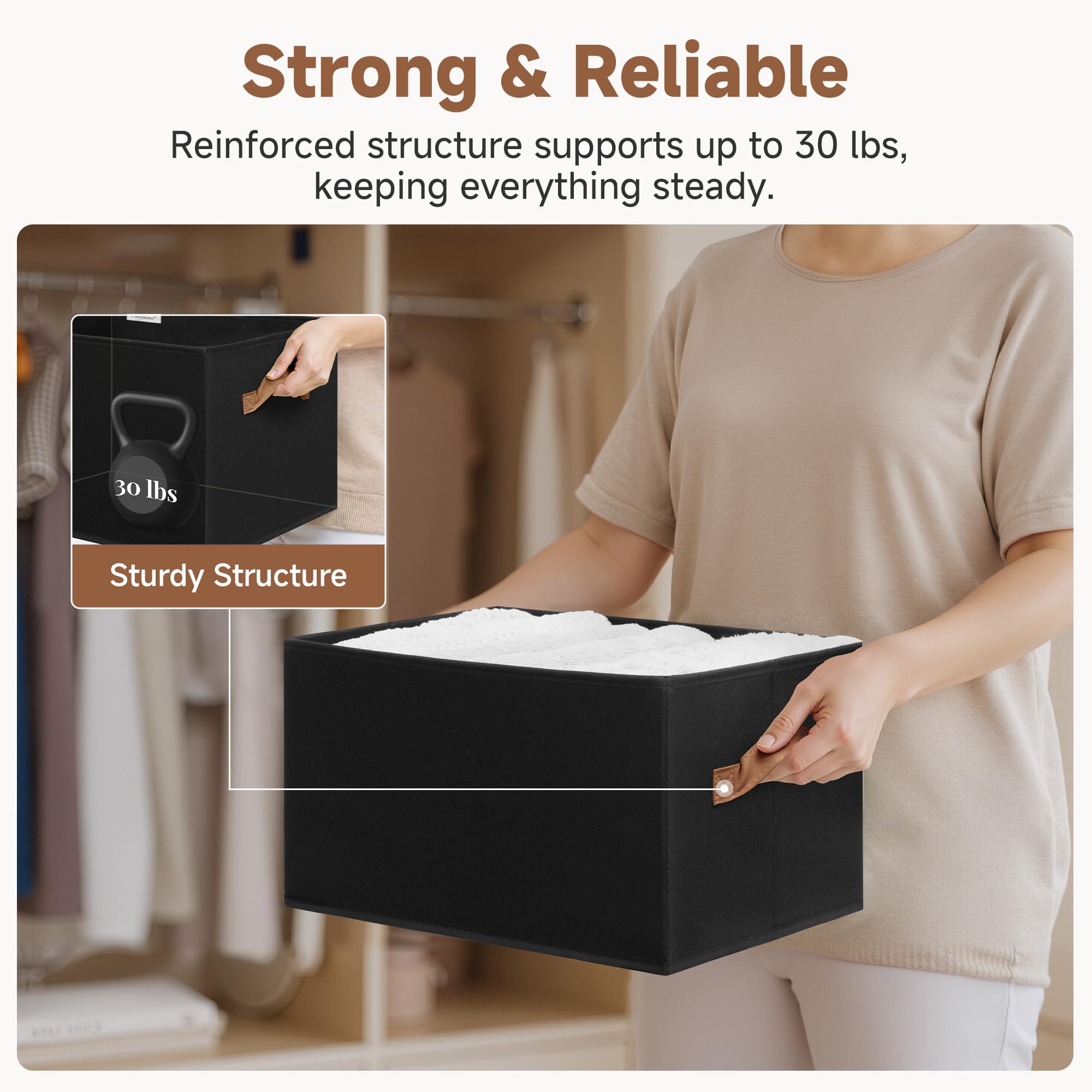 Closet Storage Bins (3 Count)