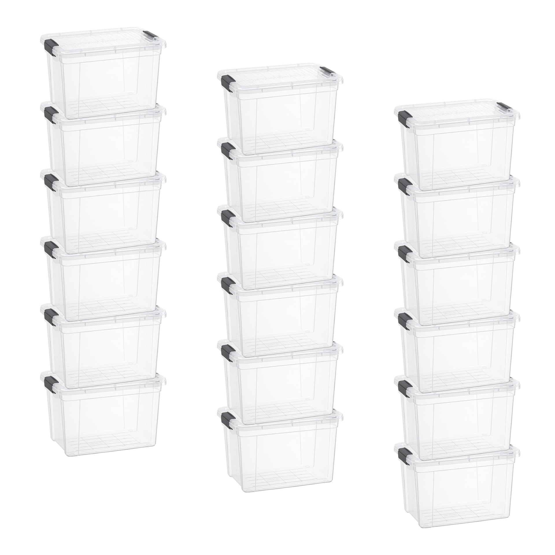2.5 Quart Clear Plastic Storage Boxes with Lids (18 Count)