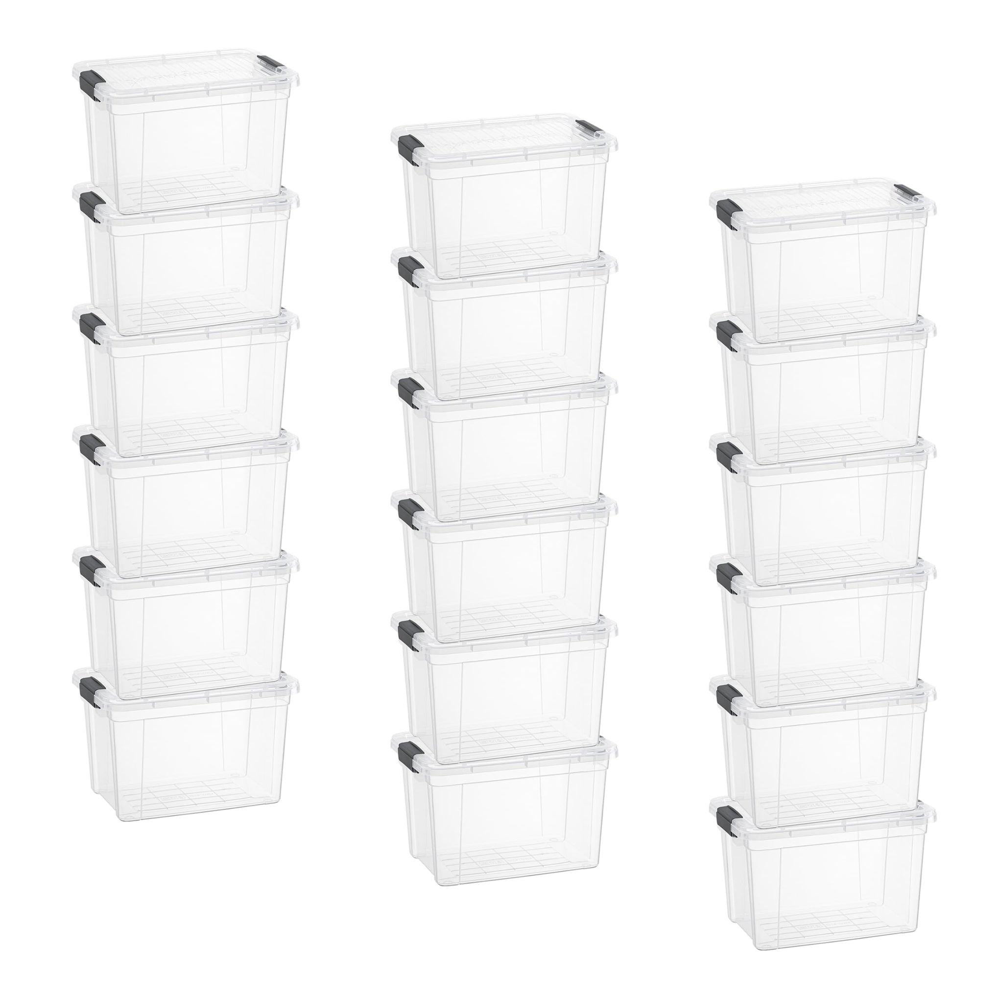 2.5 Quart Clear Plastic Storage Boxes with Lids (18 Count)