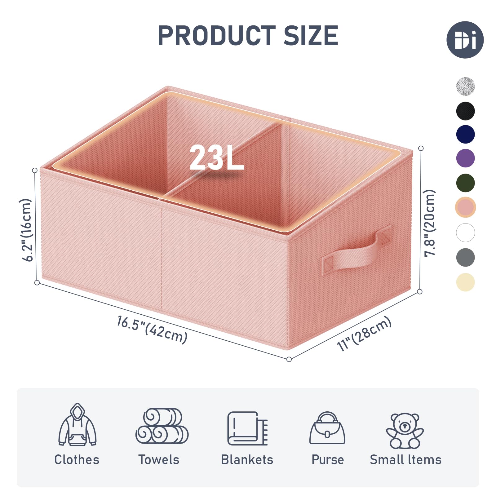Large Closet Shelf Organizer Bins 8 Packs with Handles and Divider (8 Count)