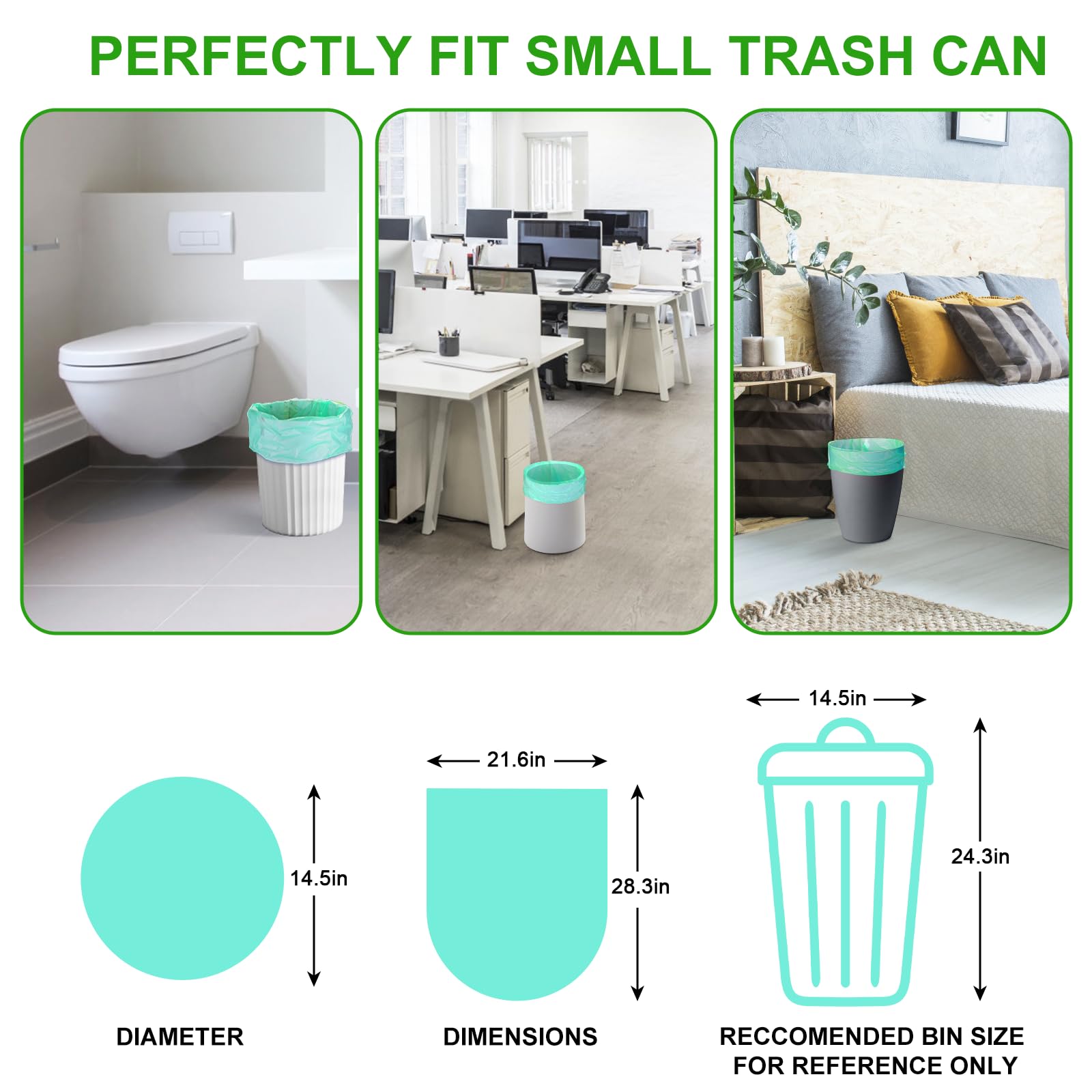 8 Gallon Medium Compostable Trash Bags (100 Count)