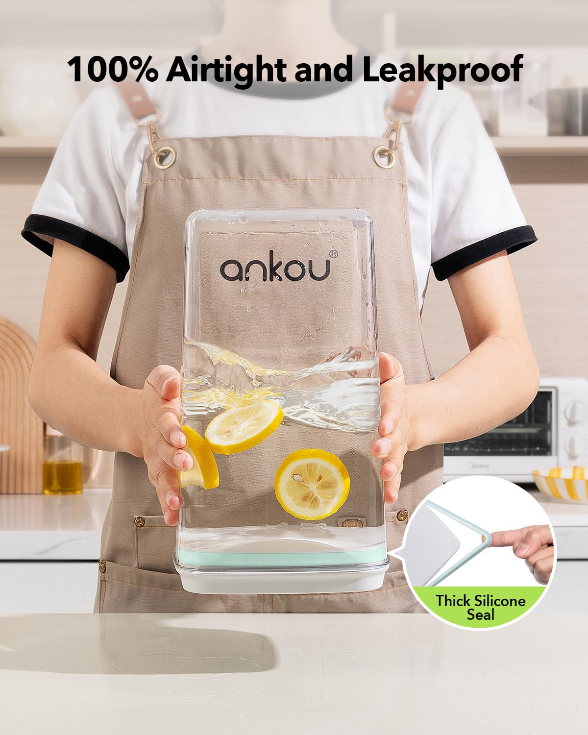 Airtight Pop Food Storage Container with Lid & 130ml Scoop