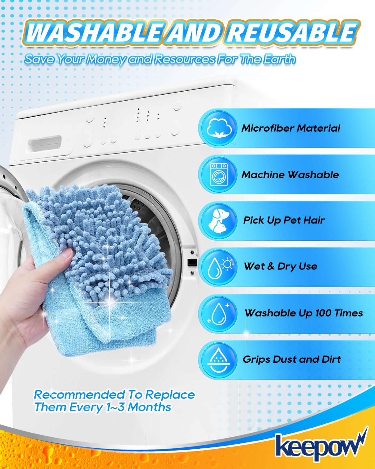 Microfiber Steam Mop Pad Fit for Wagner Steamer 905e (4 Count)