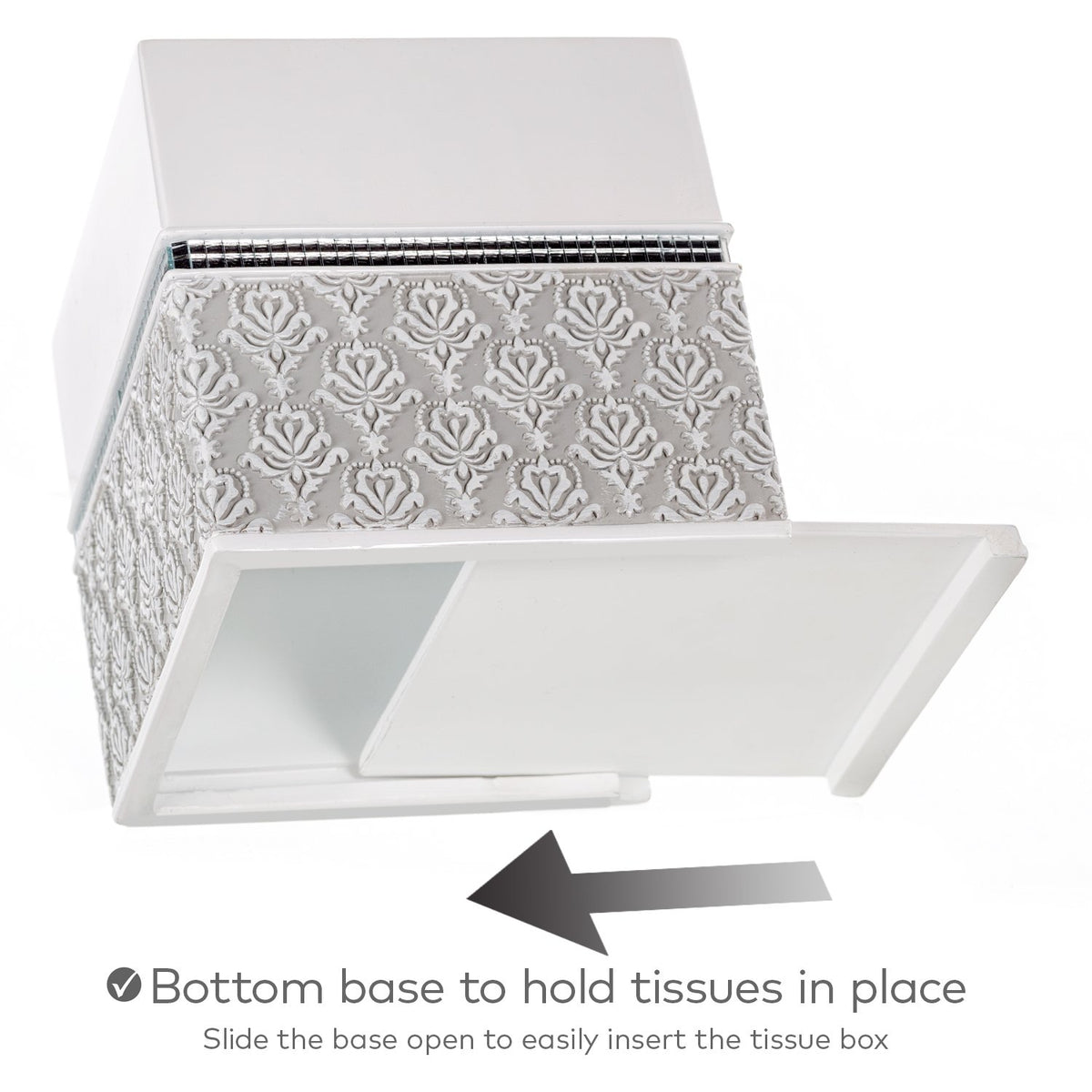 Mirror Damask 6 Piece Resin Bathroom Accessories Set (6 Count)