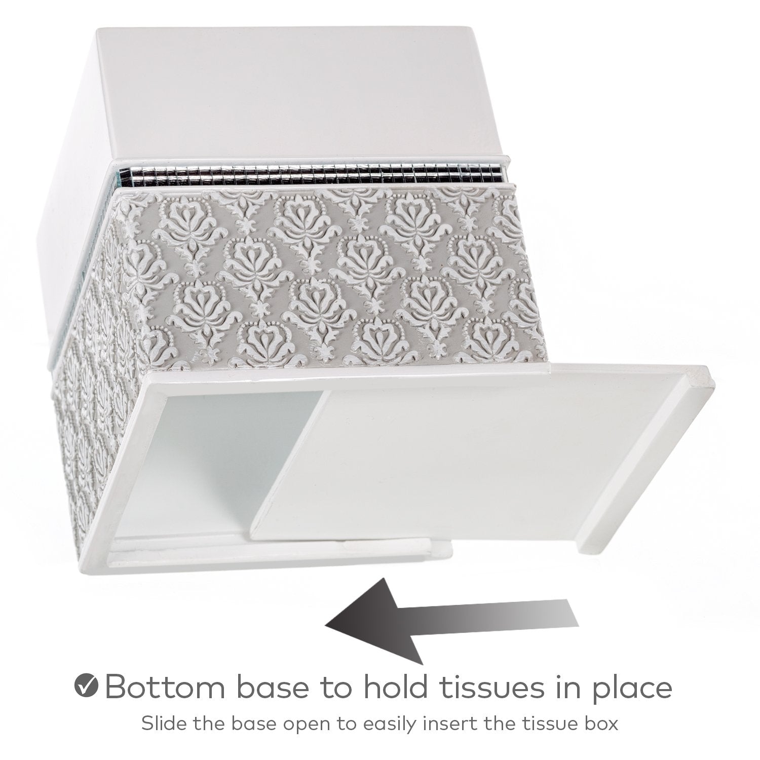 Mirror Damask 6 Piece Resin Bathroom Accessories Set (6 Count)