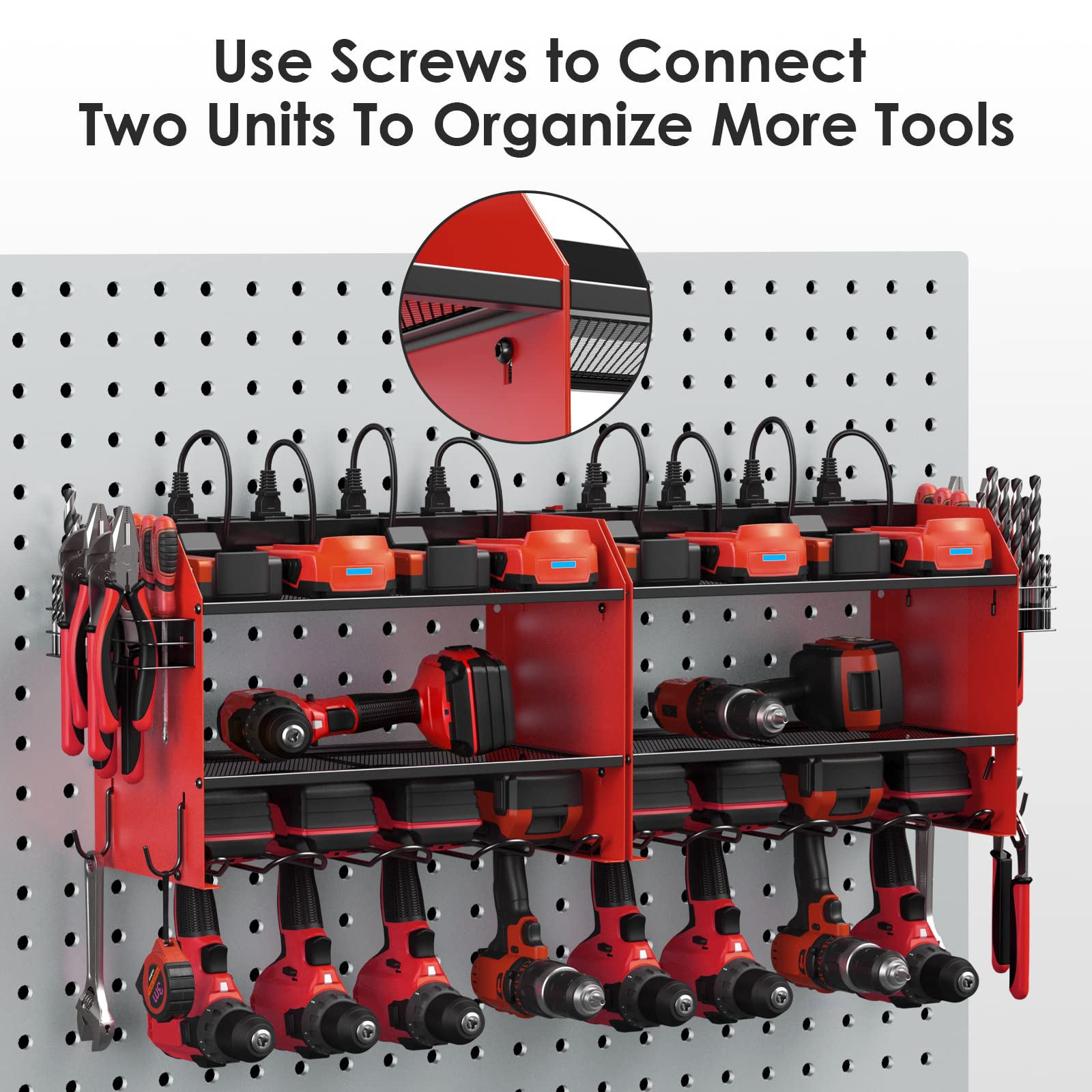 Wall Mount Modular Tool Charging Organizer