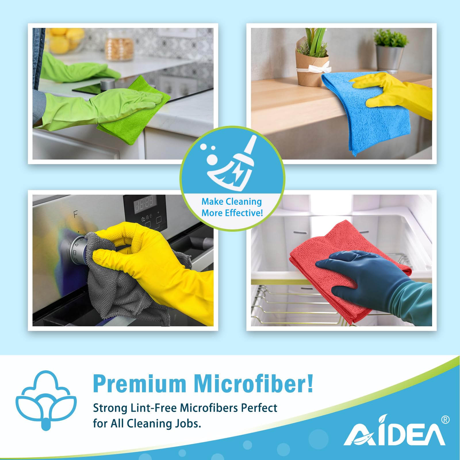 Microfiber Cleaning Cloth Blue (100 Count)