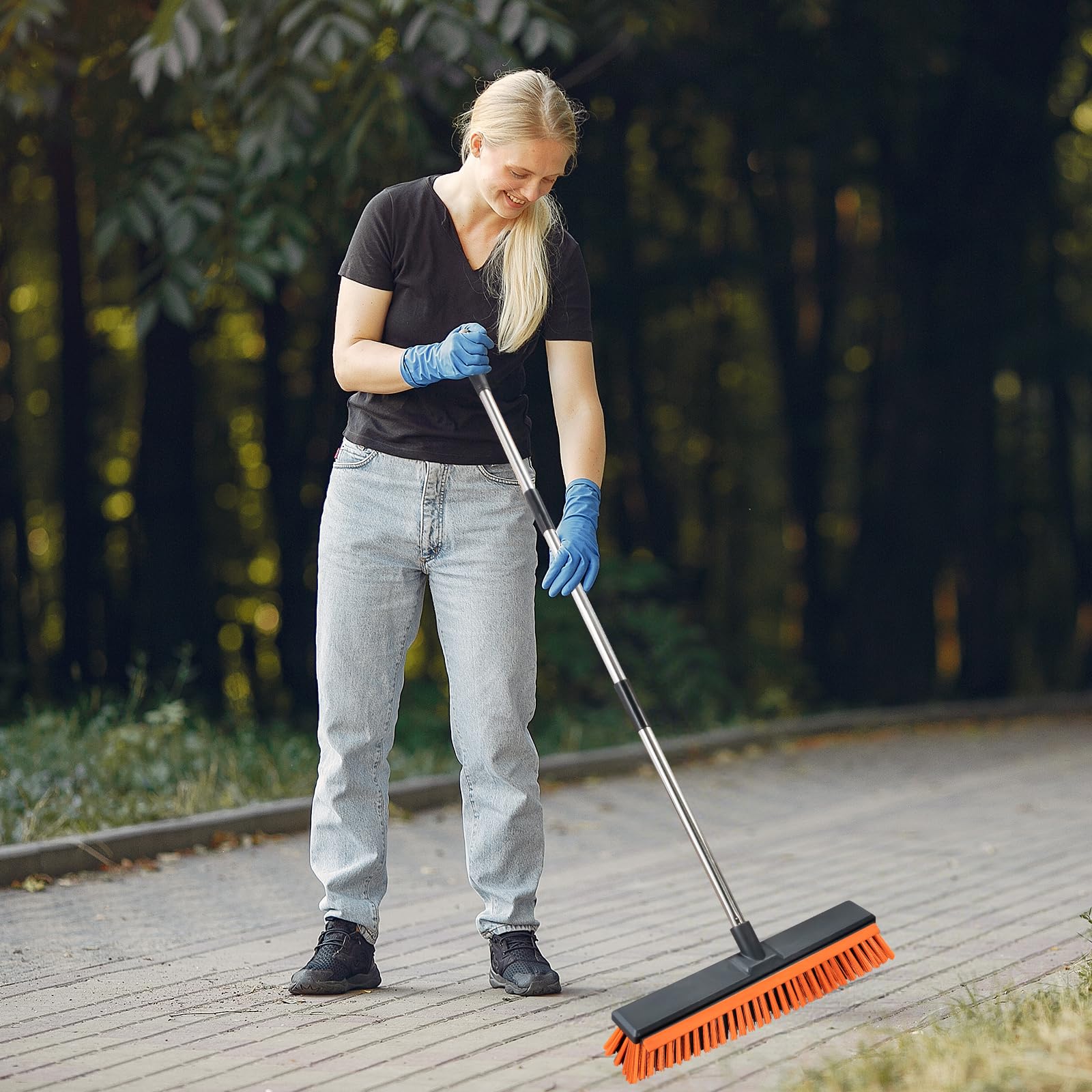 18" Push Broom Outdoor with Rubber Squeegee