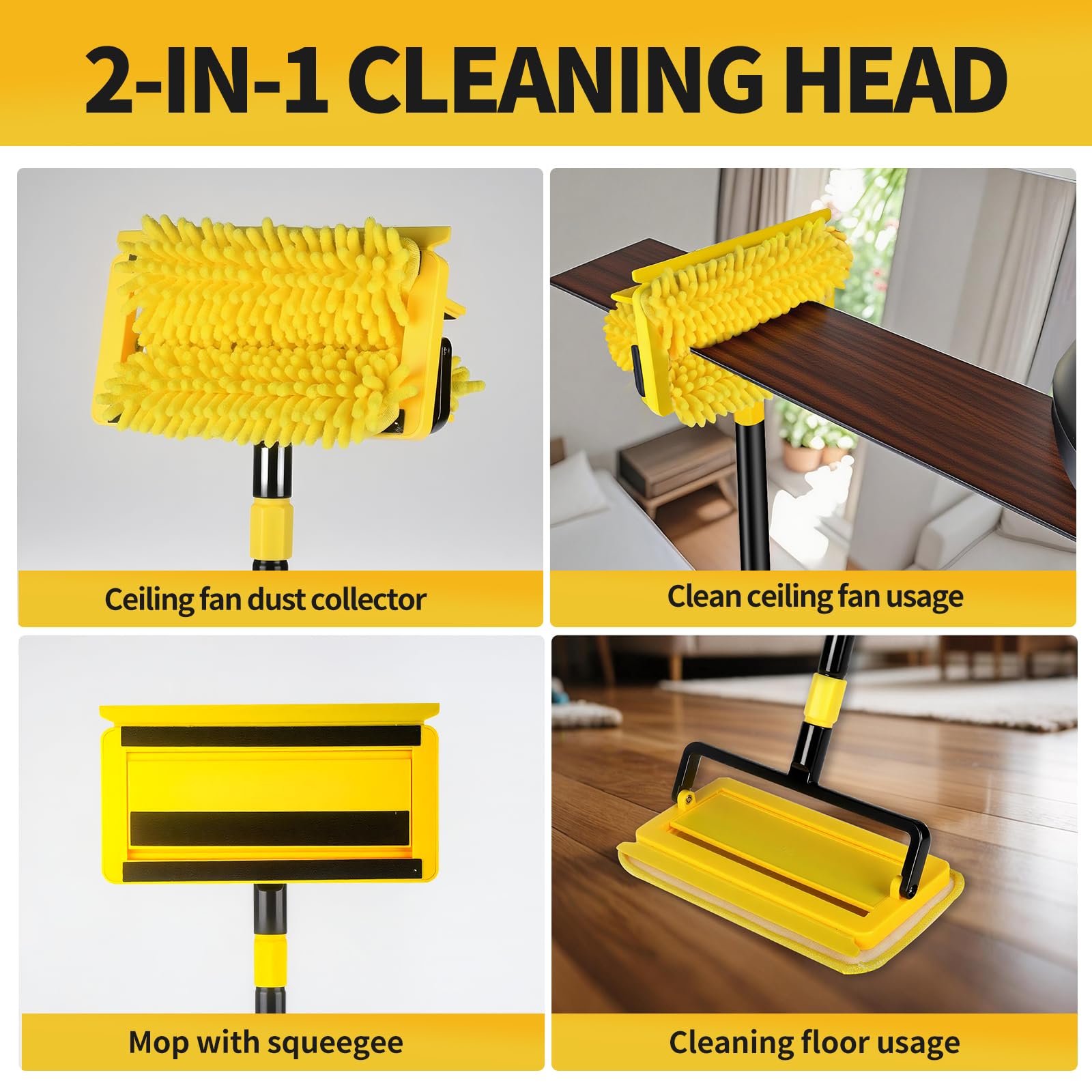 High Ceiling Fan Cleaner Duster for Fans Blades Cleaner with 78.7in Extension Pole Extra Long Handle Cleaning Tool