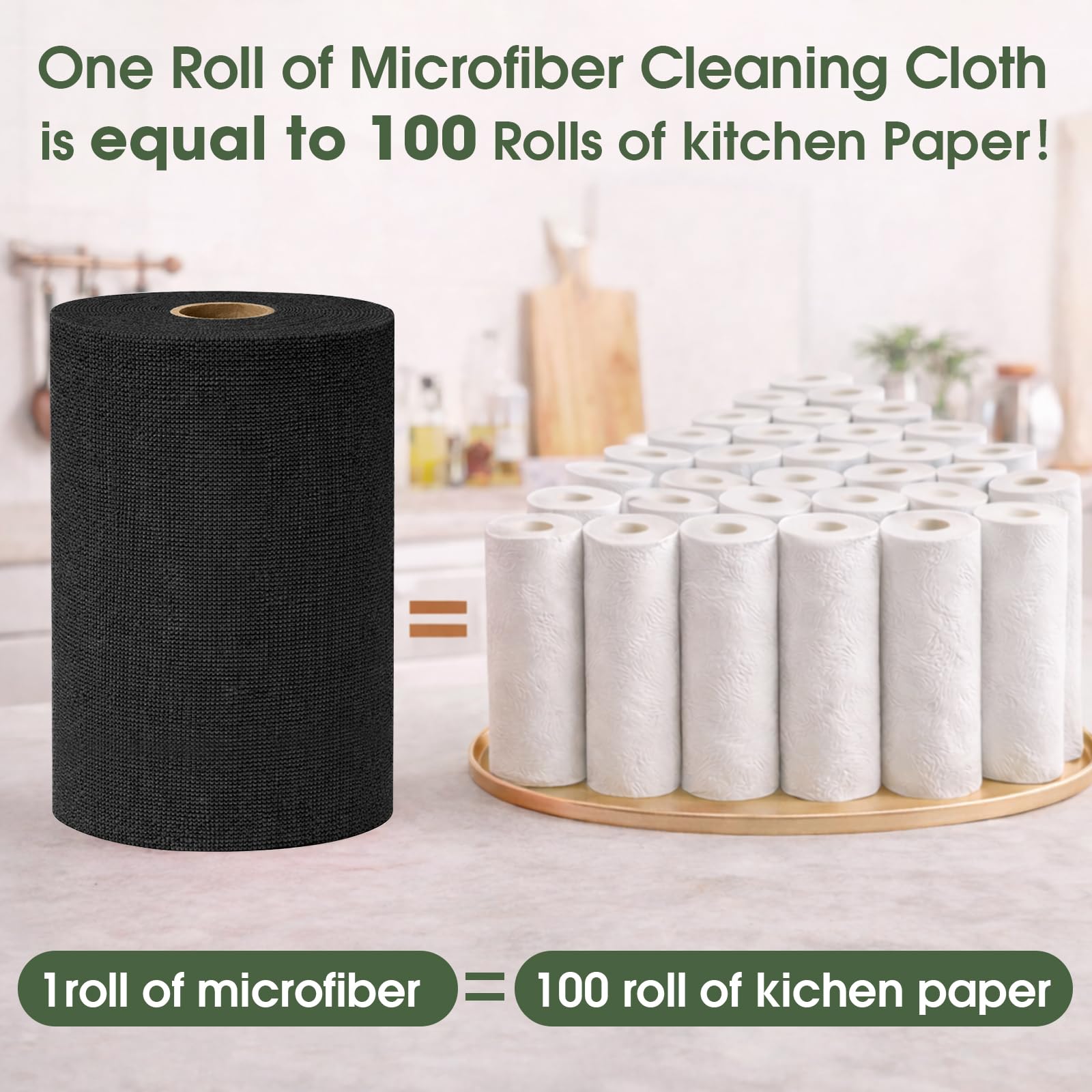 Microfiber Cleaning Cloth Roll (100 Count)
