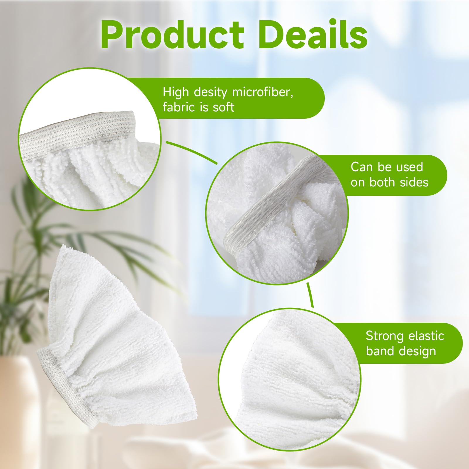 4Pack Microfiber Cloths for Handheld Steam Cleaner Compatible with Bissell Steam Shot