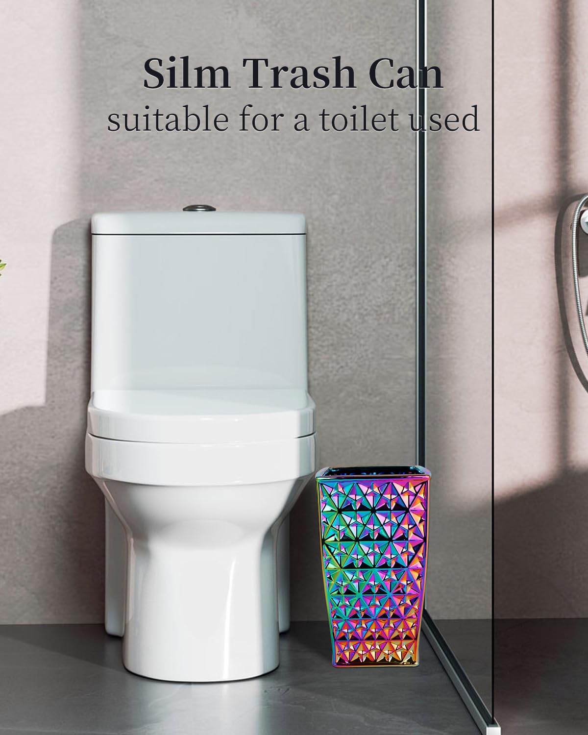 Colorful Bathroom Trash Can Small Wastebasket