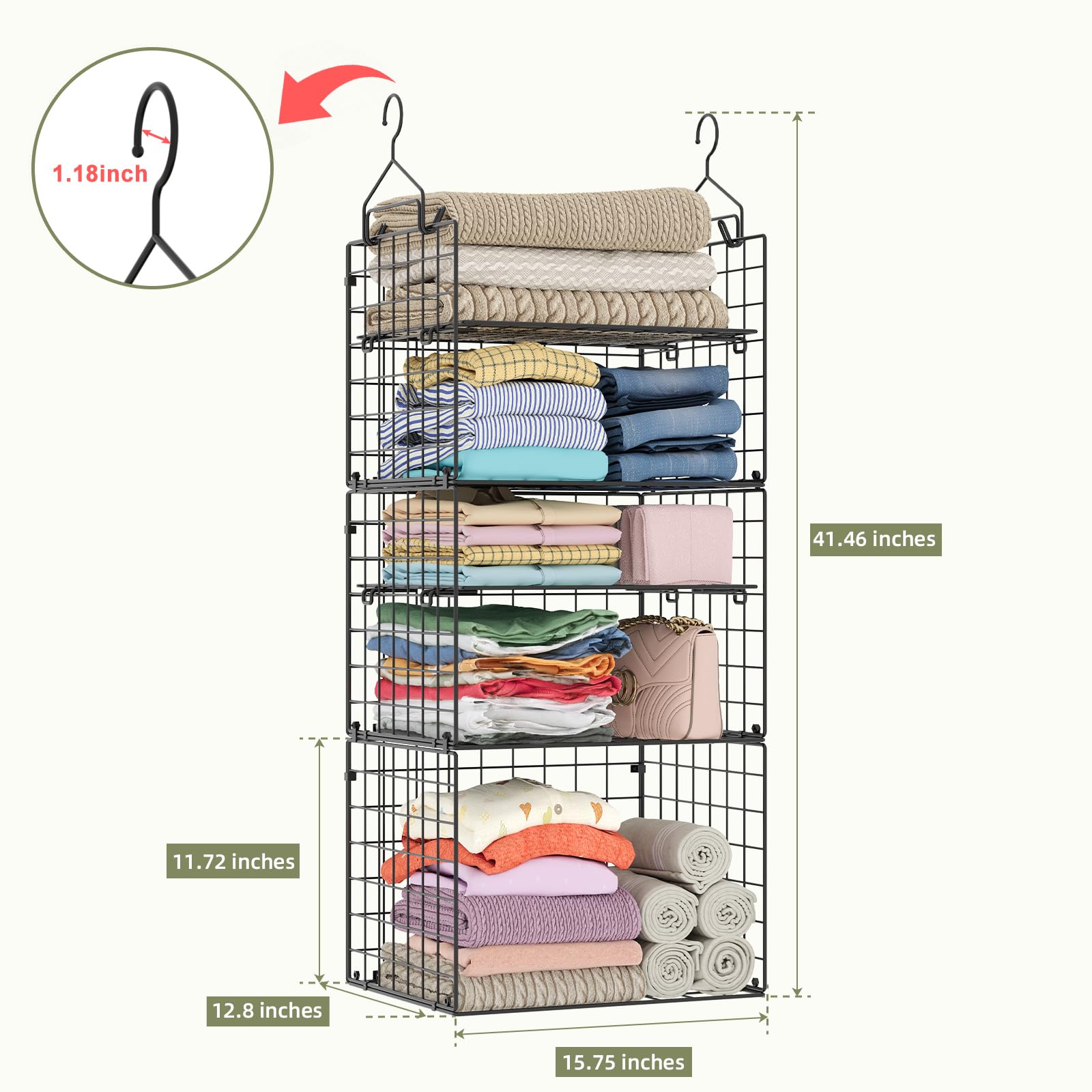 Closet Hanging Organizer Shelves (5 Count)