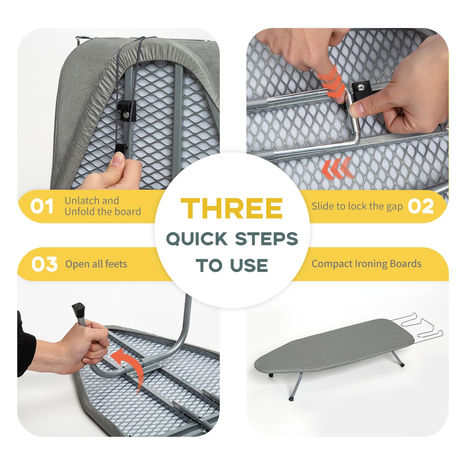 Gray Mini Tabletop Ironing Board 31"x12"