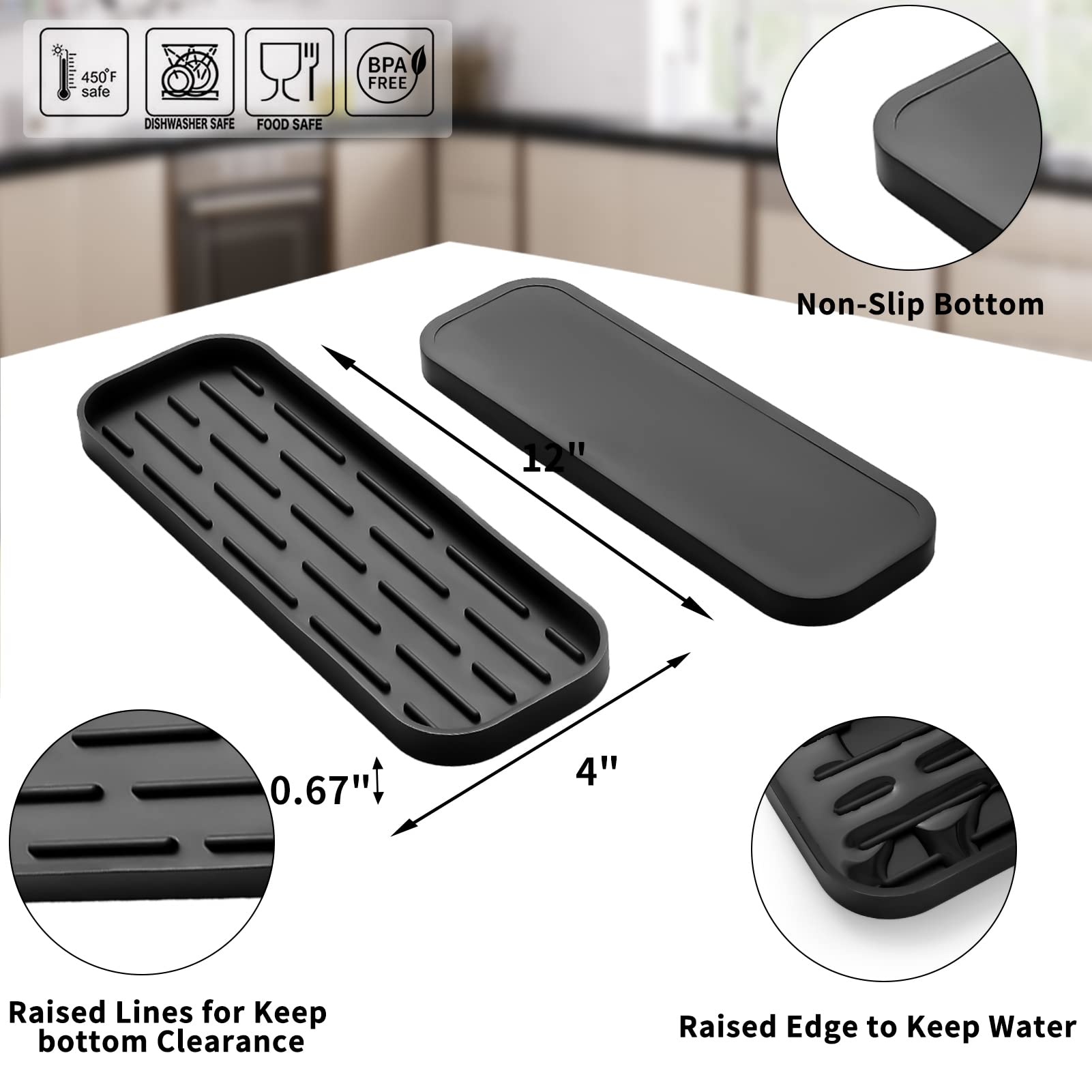 Silicone Kitchen Sink Organizer Tray for Multiple Usage