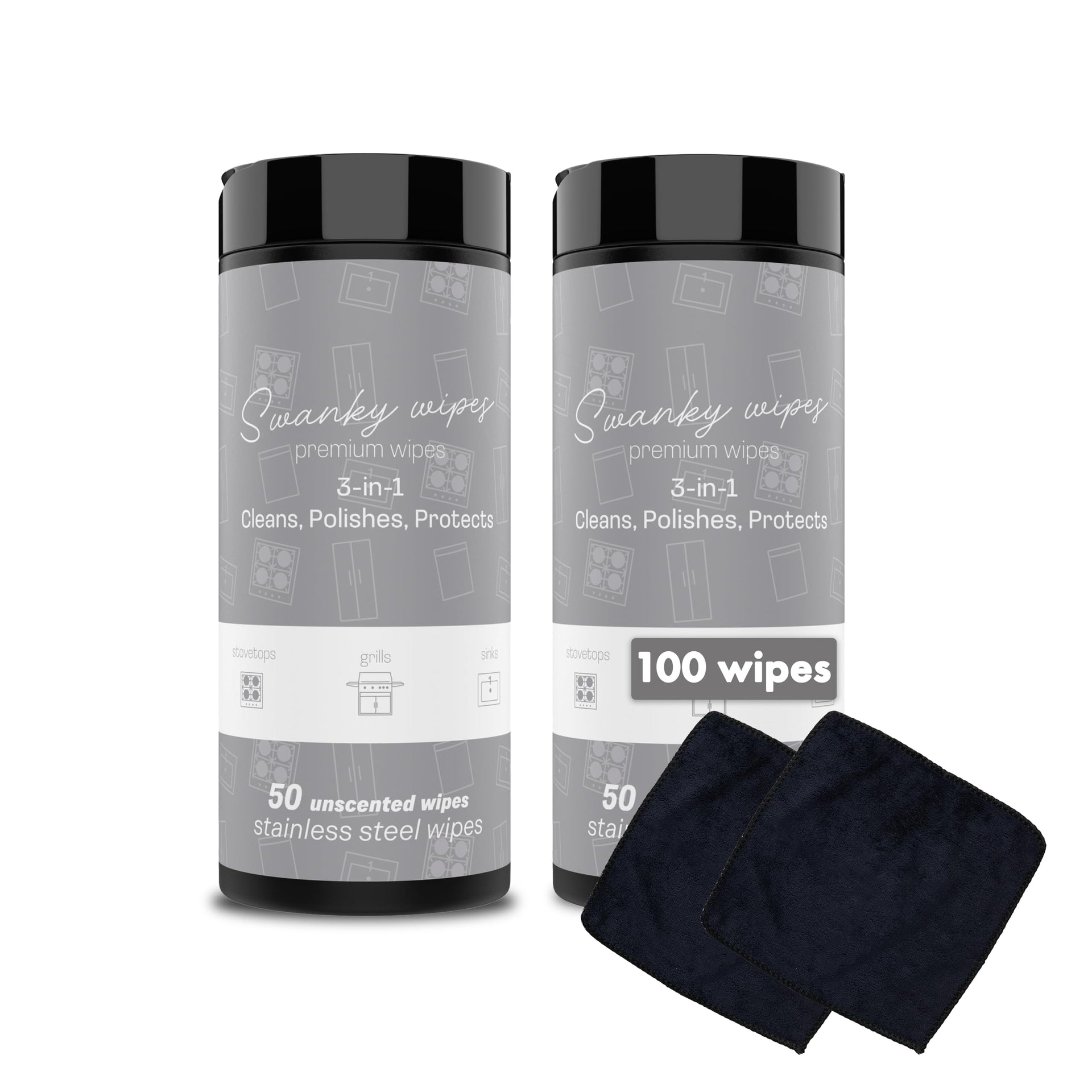 Swanky Stainless Steel Cleaner Wipes (100 Count)