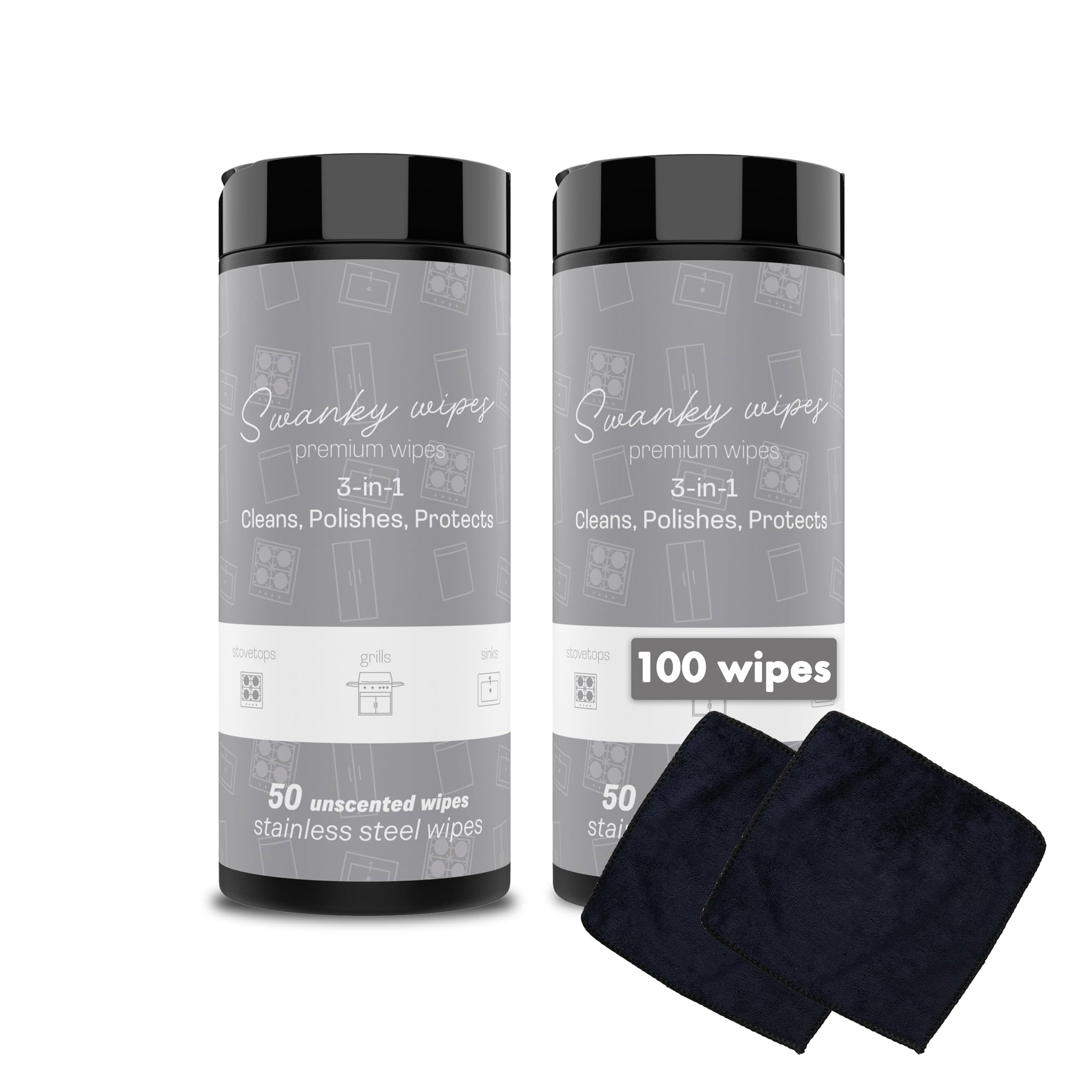 Swanky Stainless Steel Cleaner Wipes (100 Count)