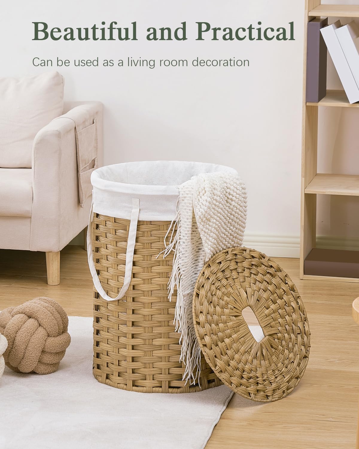 Laundry Hamper with Lid Laundry Basket with Lid 72L