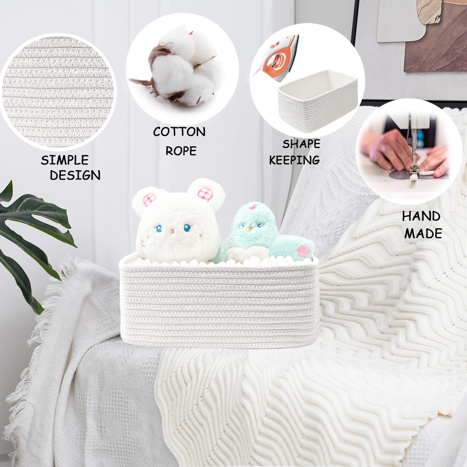 COMFY HOMI 11.5"x7.5"x4.7" Storage Baskets for Organizing (3 Count)