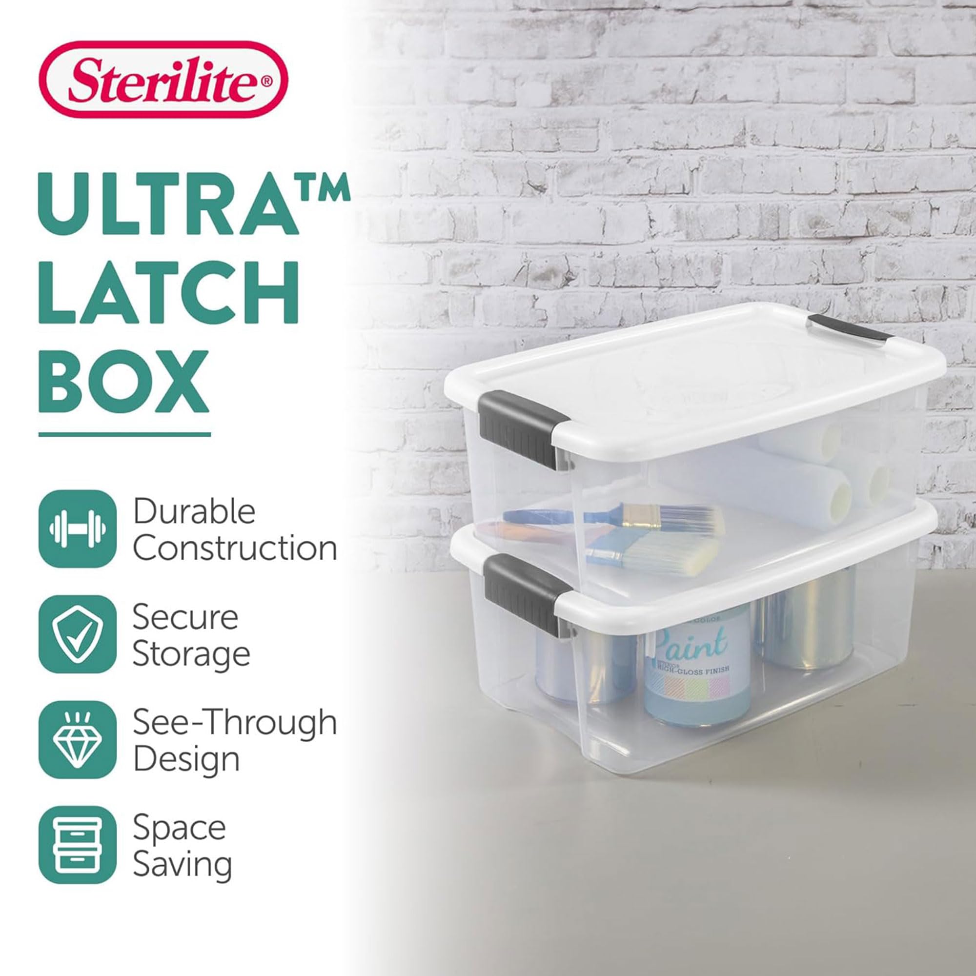 Ultra Latch Box with Lids for Home and Office (18 Count)