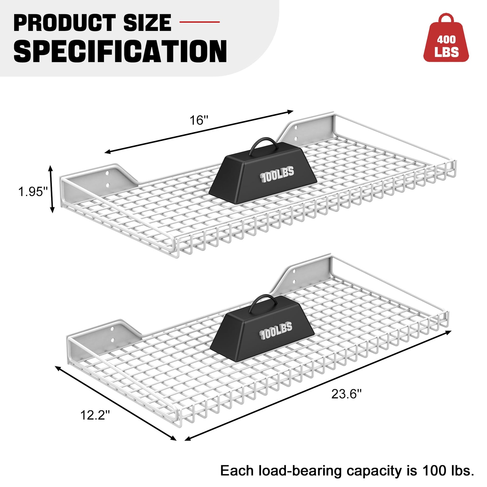 Wall Mounted Storage Shelf for Garage (4 Count)