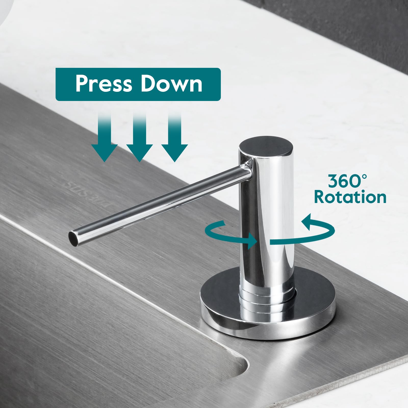 Soap Dispenser for Kitchen Sink Polished Chrome