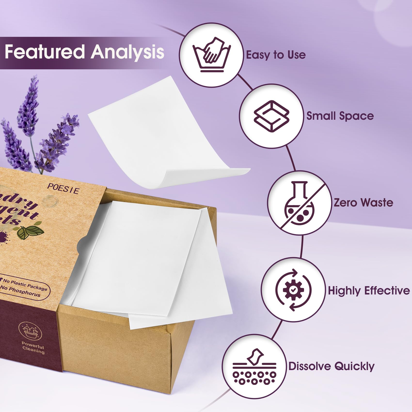 Laundry Detergent Sheets Lavender Scent 160 Count Soap Sheets Non