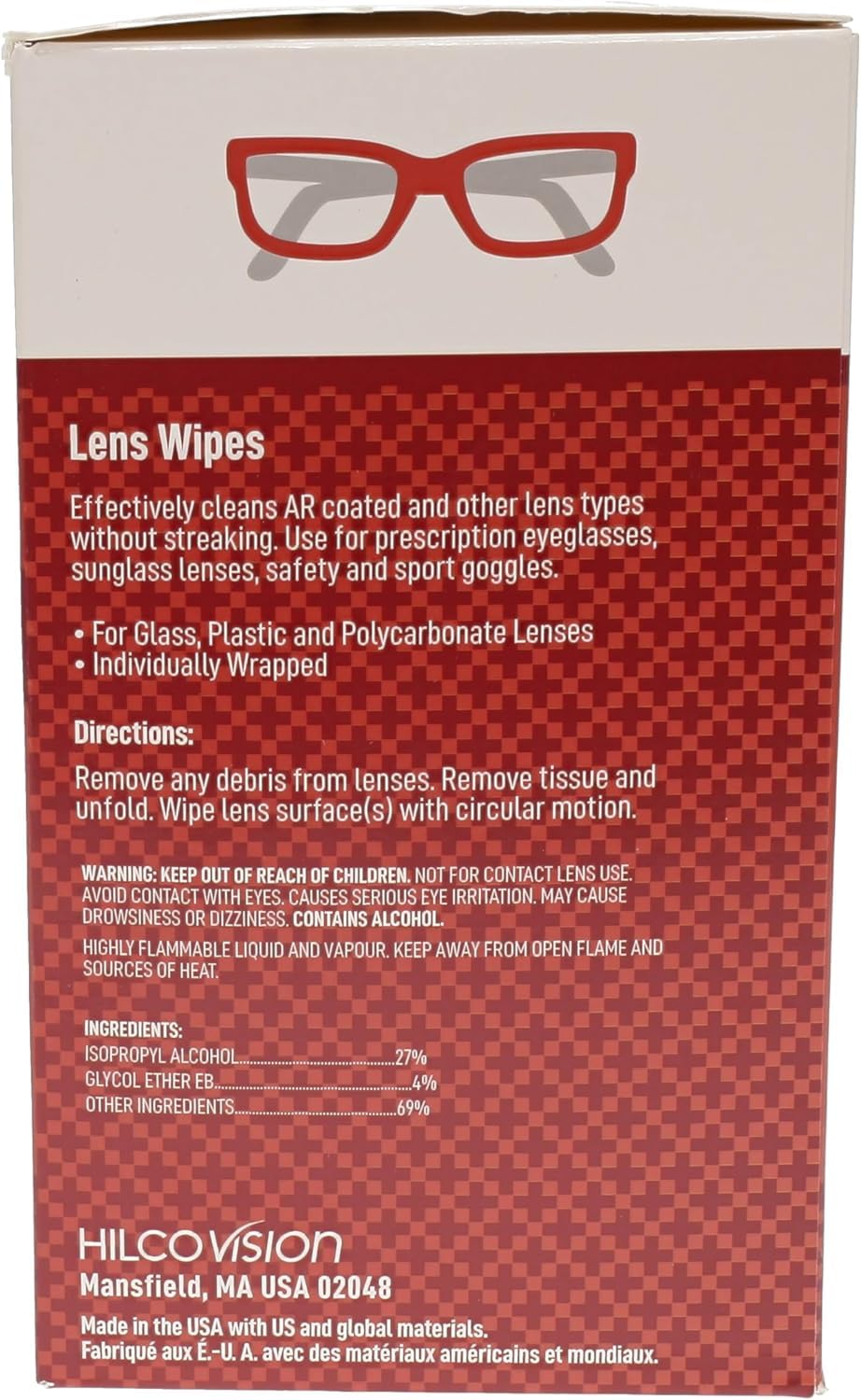 Eyeglass Lens Wipes l Pre (200 Count)