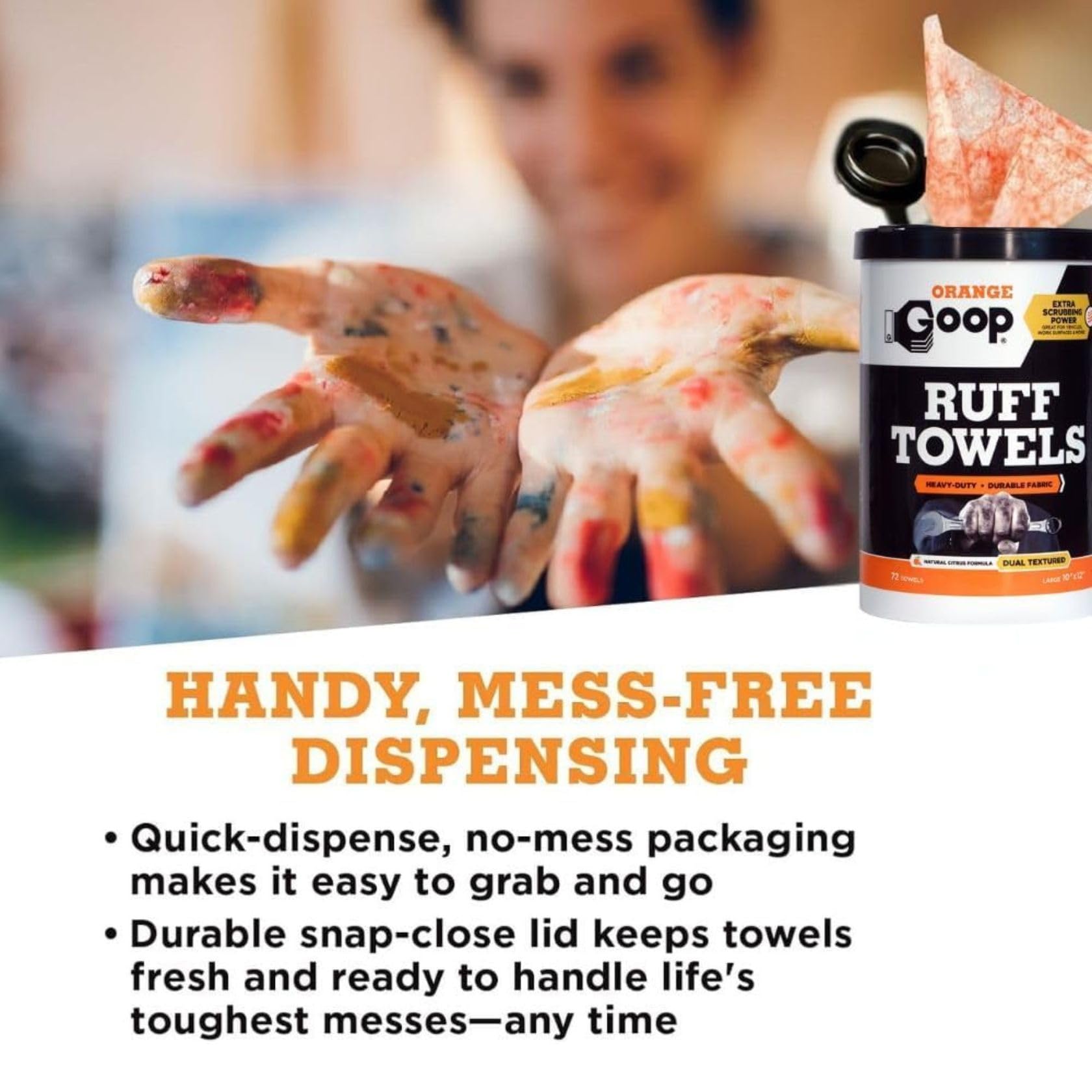 Orange Heavy Duty Ruff Towels with Scrubbing Power (144 Count)