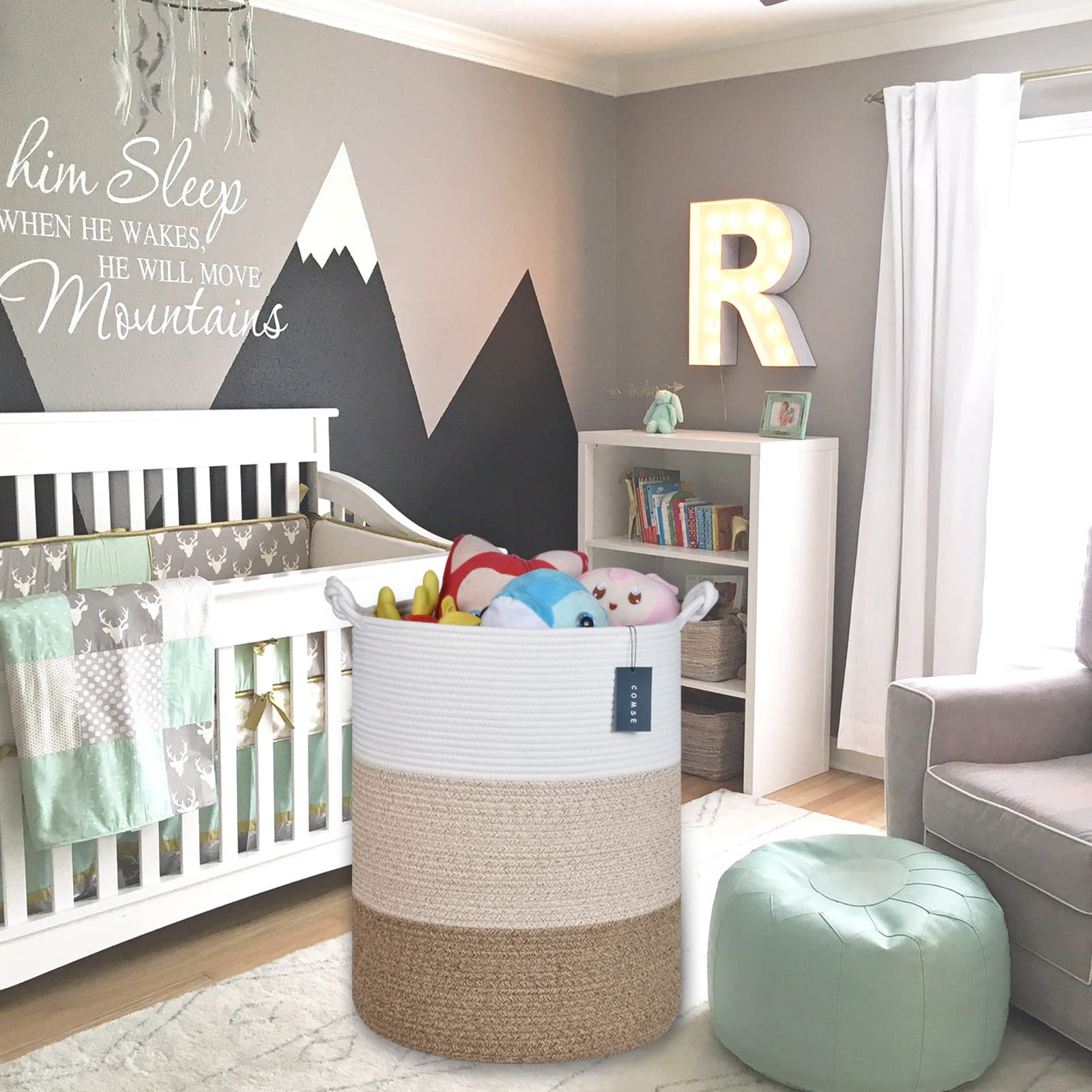 Tall Woven Blanket & Laundry Basket