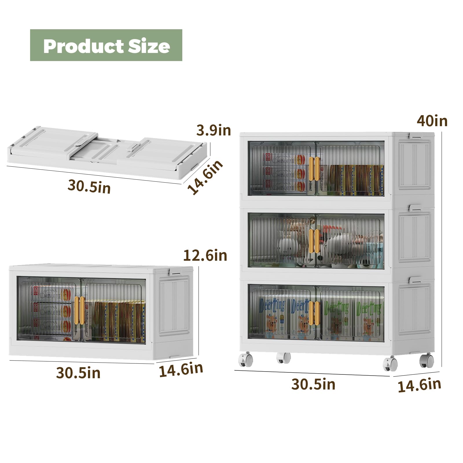 77Gal Stackable Plastic Storage Bins with Lids (3 Count)