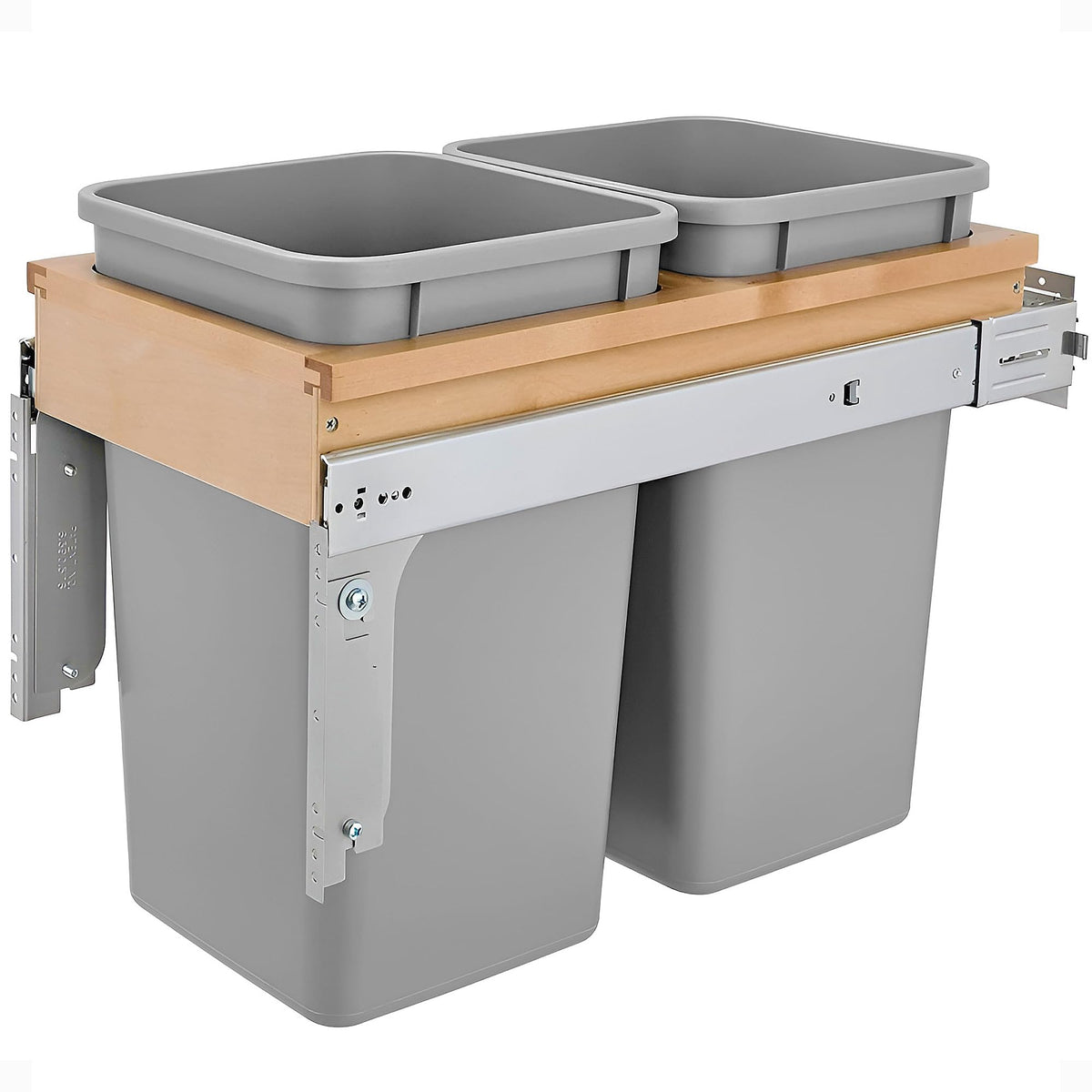 27 Qt Top Mount Double Pullout Under Cabinet Kitchen Trash Cans w