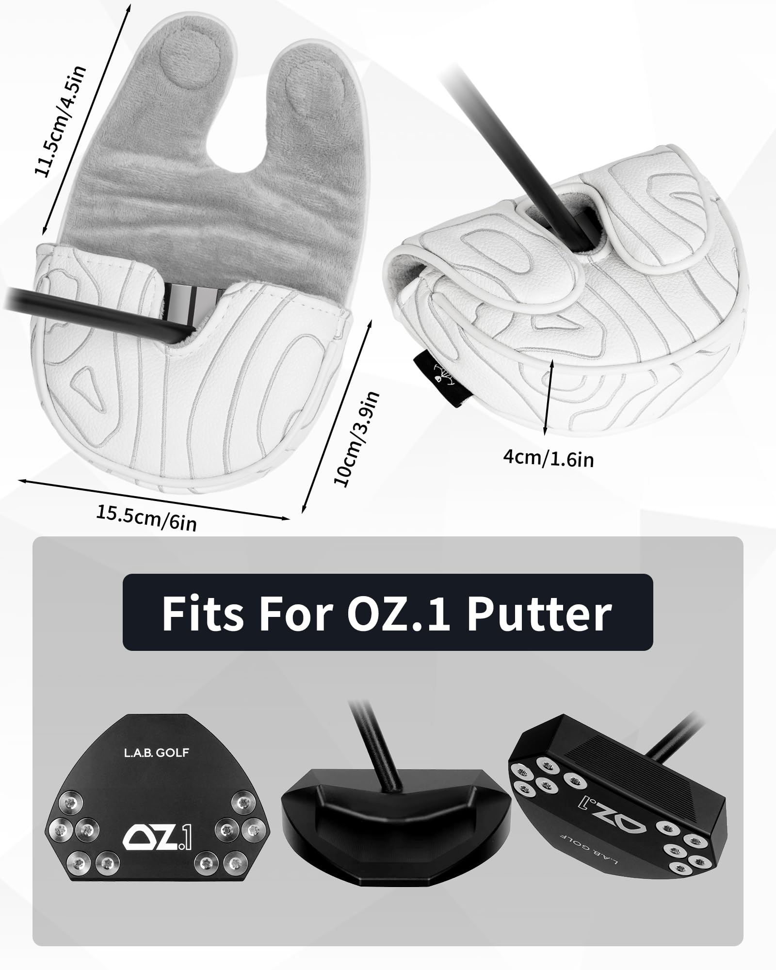Golf Putter Cover Center Shaft OZ.1 Mallet Headcover Magnetic for Lab DF3 Putter Headcover Club Protector