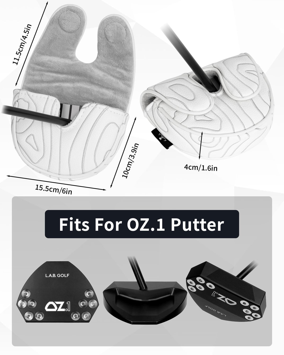 Golf Putter Cover Center Shaft OZ.1 Mallet Headcover Magnetic for Lab DF3 Putter Headcover Club Protector