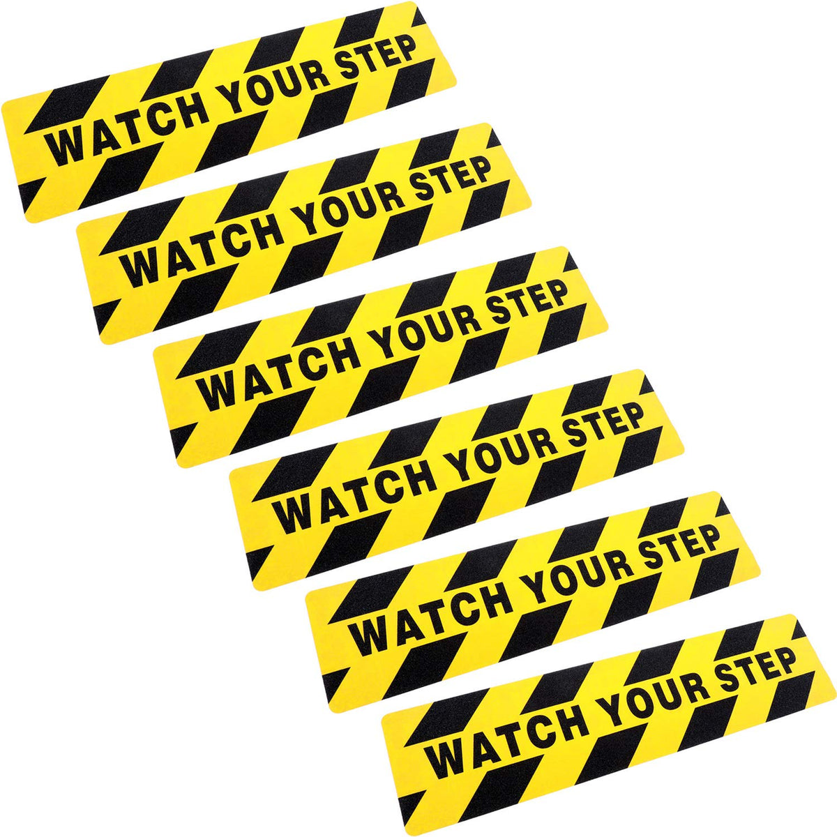 6 Pieces Watch Your Step Floor Stickers Anti Slip Abrasive Safety