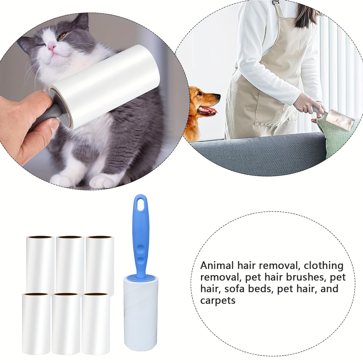 Extra Sticky Lint Roller Mega Value Set 900 Sheets for Pet Hair Removal and Clothes